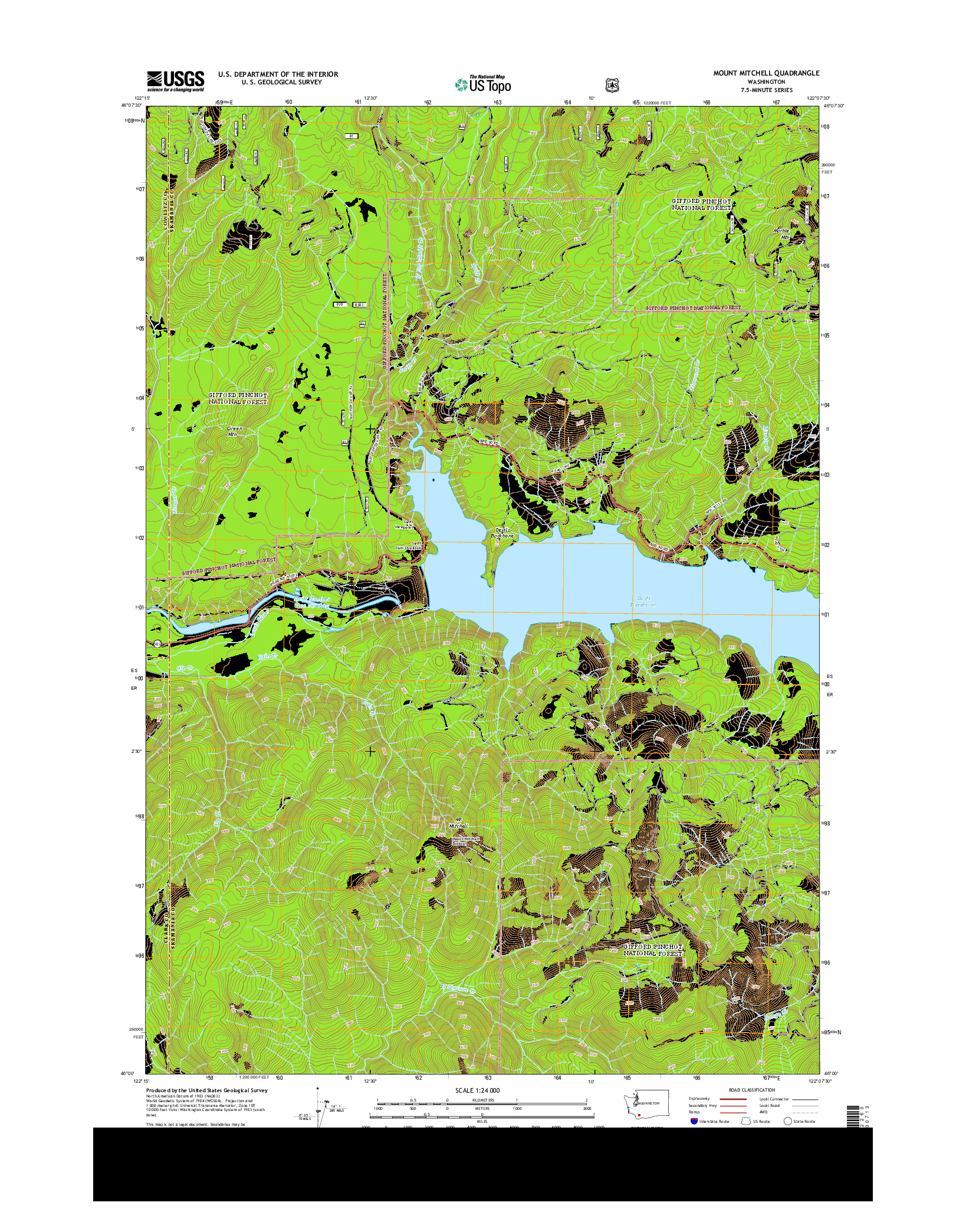 USGS US TOPO 7.5-MINUTE MAP FOR MOUNT MITCHELL, WA 2013