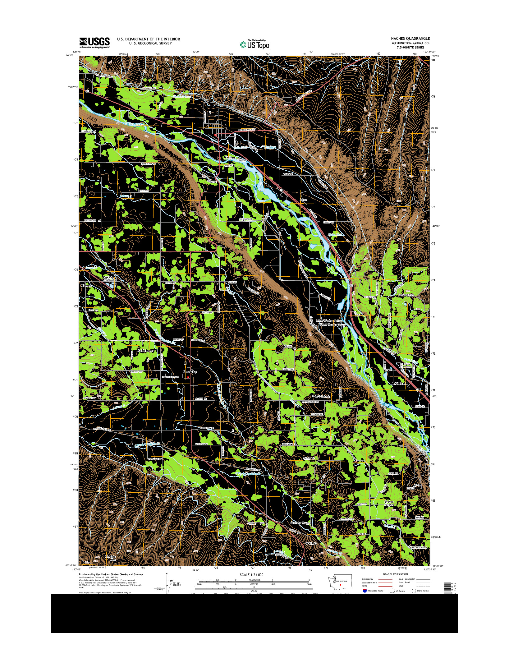 USGS US TOPO 7.5-MINUTE MAP FOR NACHES, WA 2013