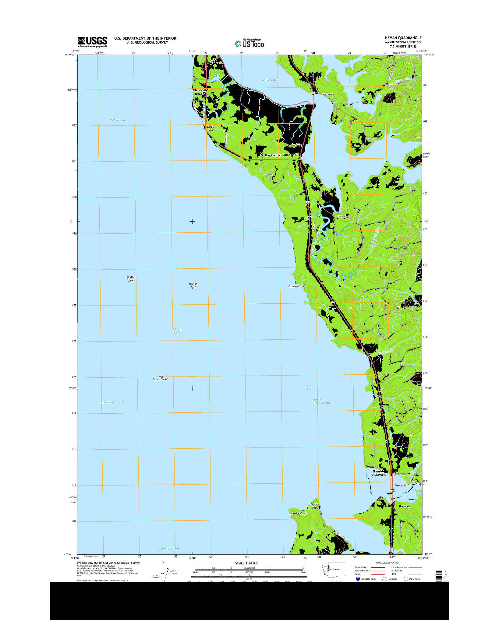 USGS US TOPO 7.5-MINUTE MAP FOR NEMAH, WA 2013