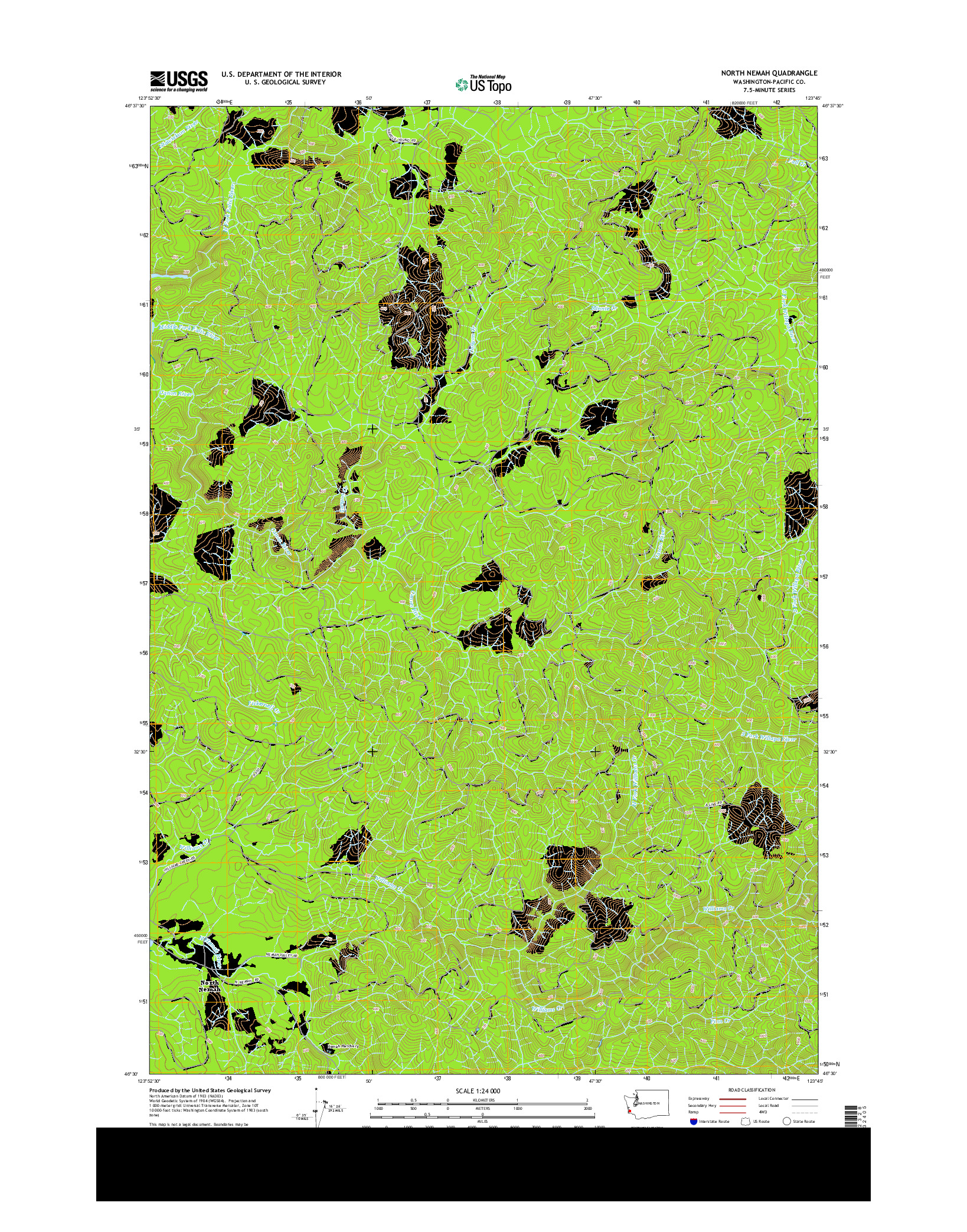 USGS US TOPO 7.5-MINUTE MAP FOR NORTH NEMAH, WA 2013