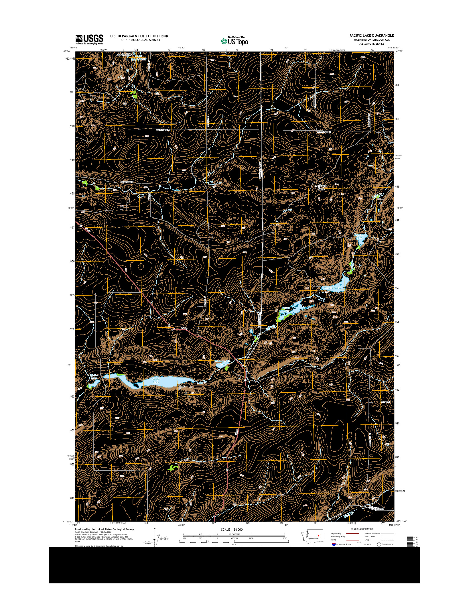 USGS US TOPO 7.5-MINUTE MAP FOR PACIFIC LAKE, WA 2013