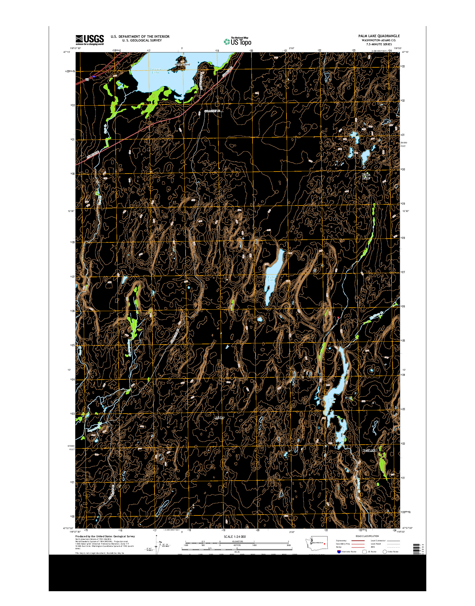 USGS US TOPO 7.5-MINUTE MAP FOR PALM LAKE, WA 2013