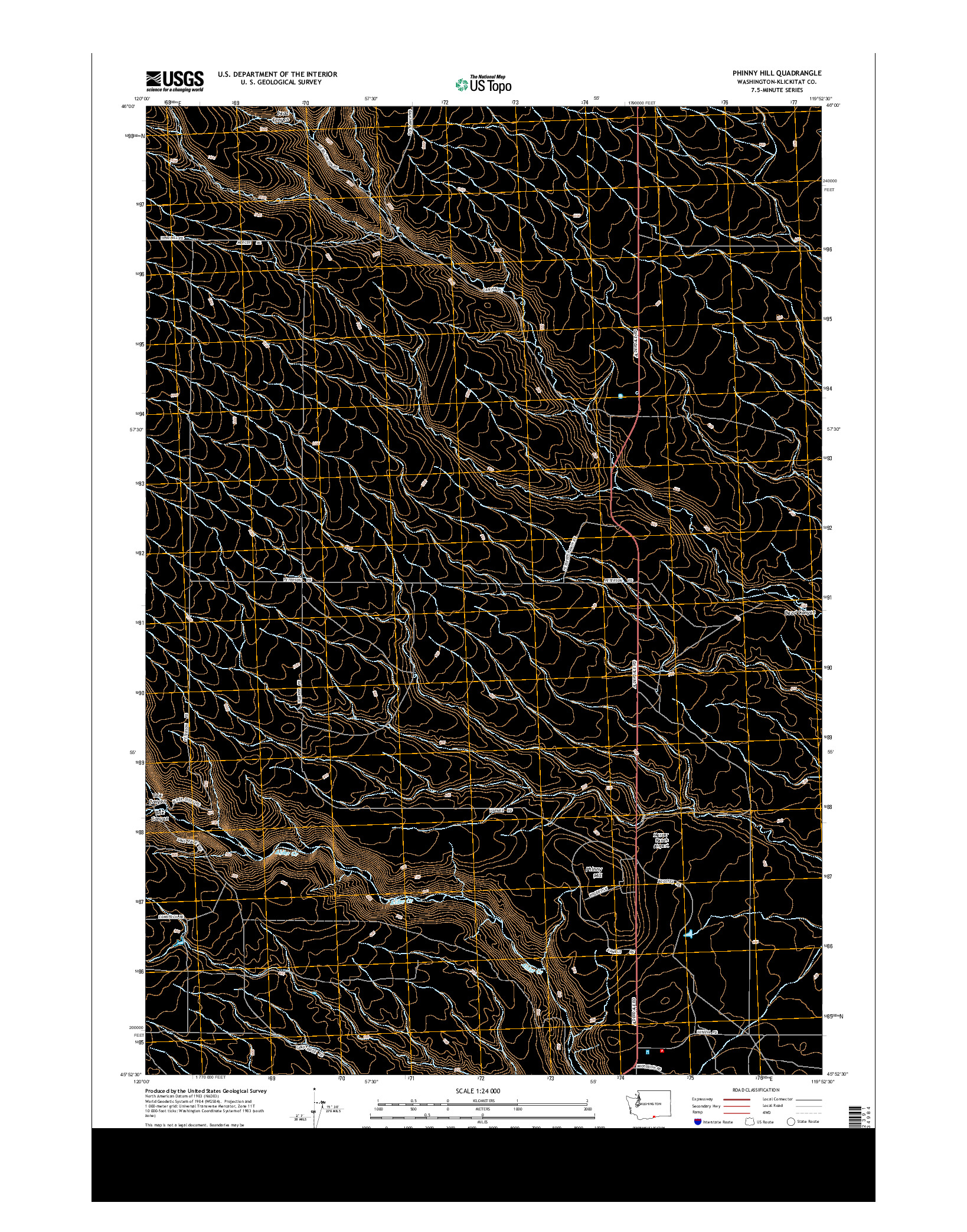 USGS US TOPO 7.5-MINUTE MAP FOR PHINNY HILL, WA 2013