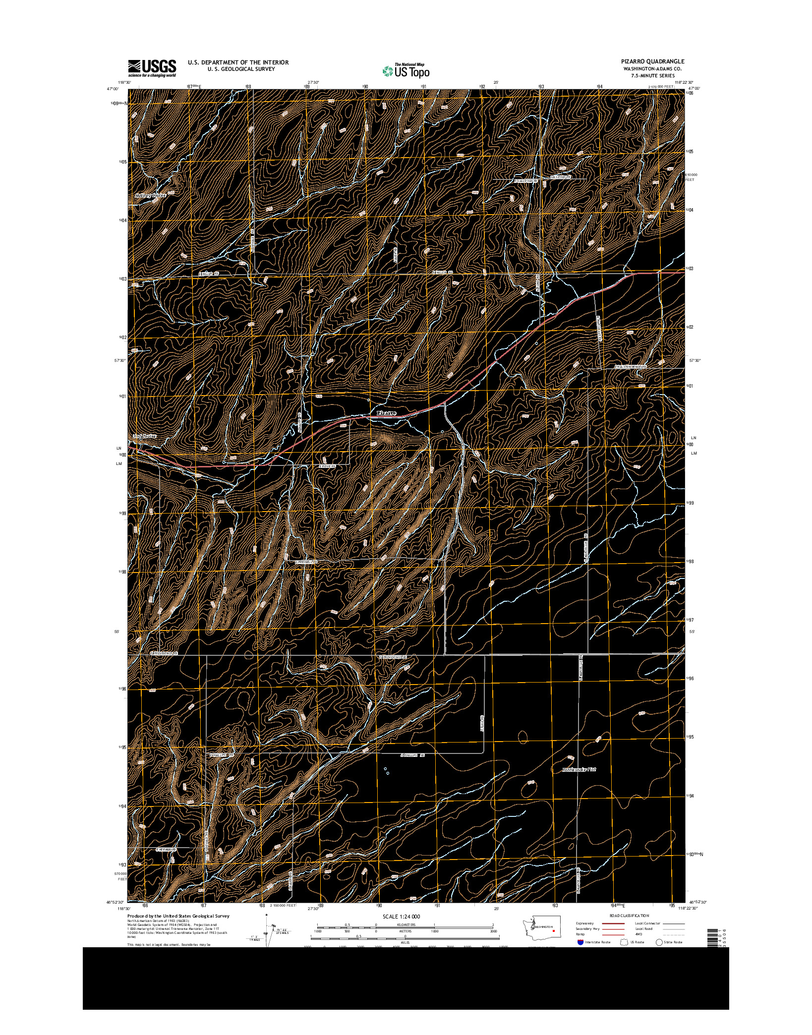 USGS US TOPO 7.5-MINUTE MAP FOR PIZARRO, WA 2013