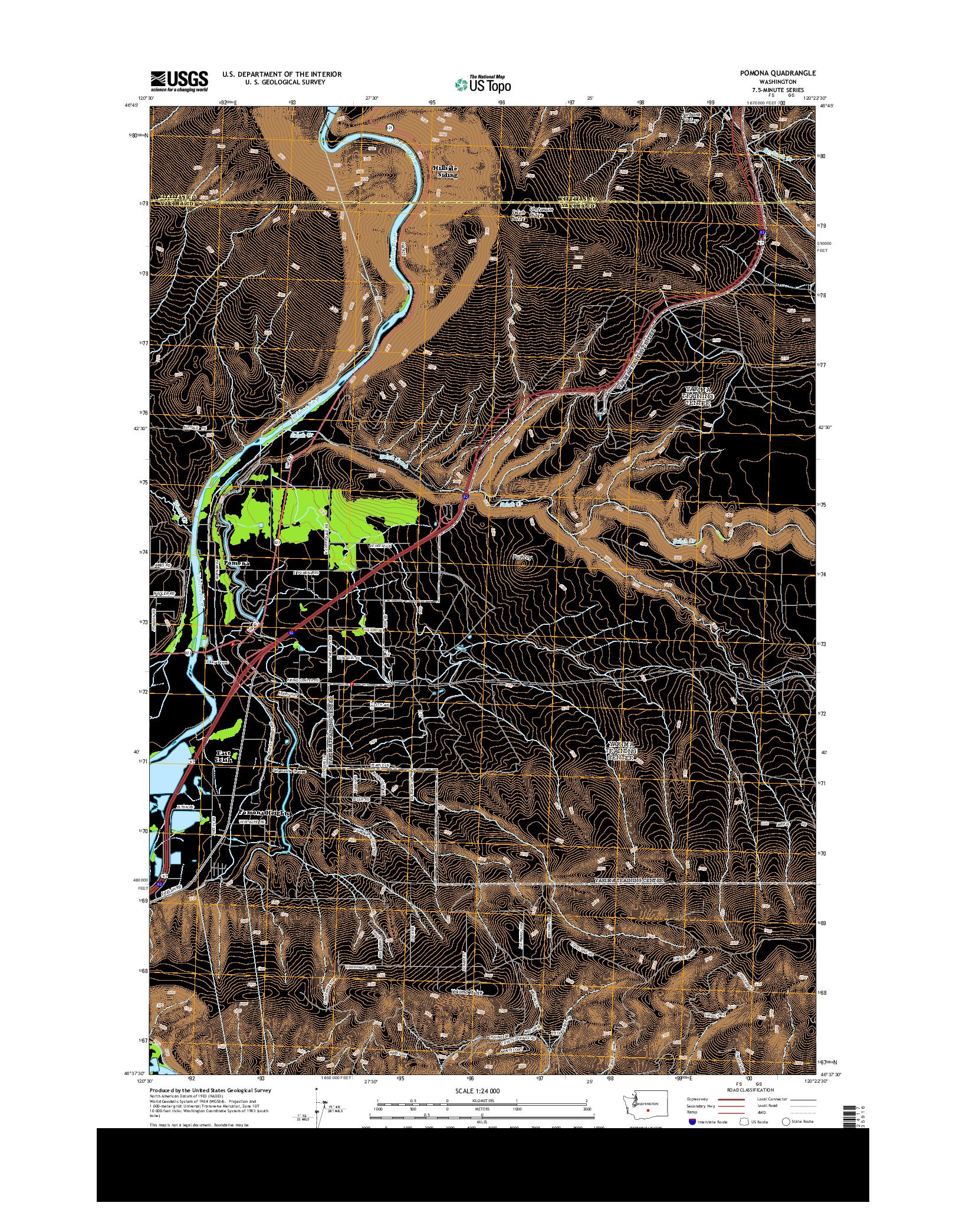 USGS US TOPO 7.5-MINUTE MAP FOR POMONA, WA 2013