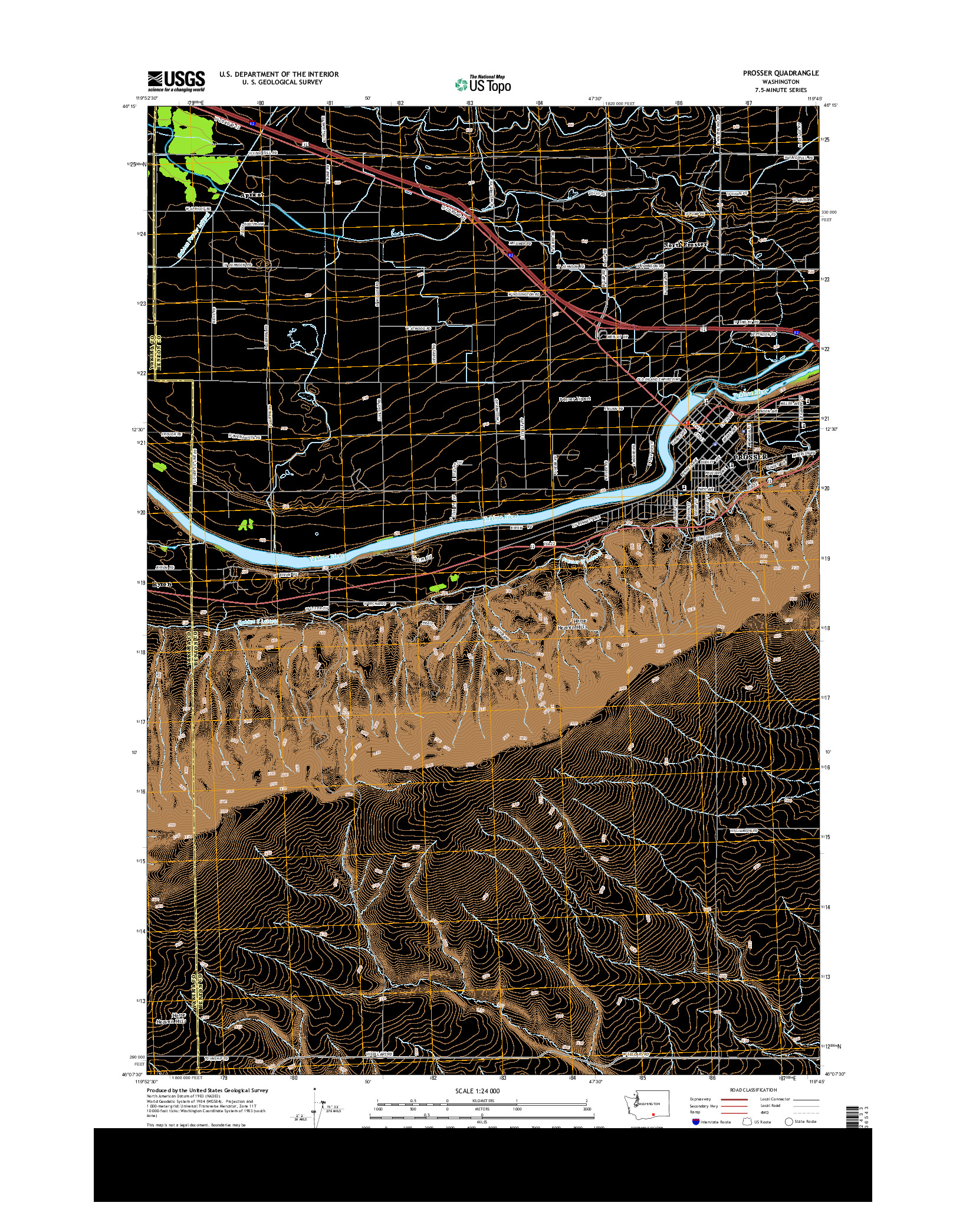 USGS US TOPO 7.5-MINUTE MAP FOR PROSSER, WA 2013