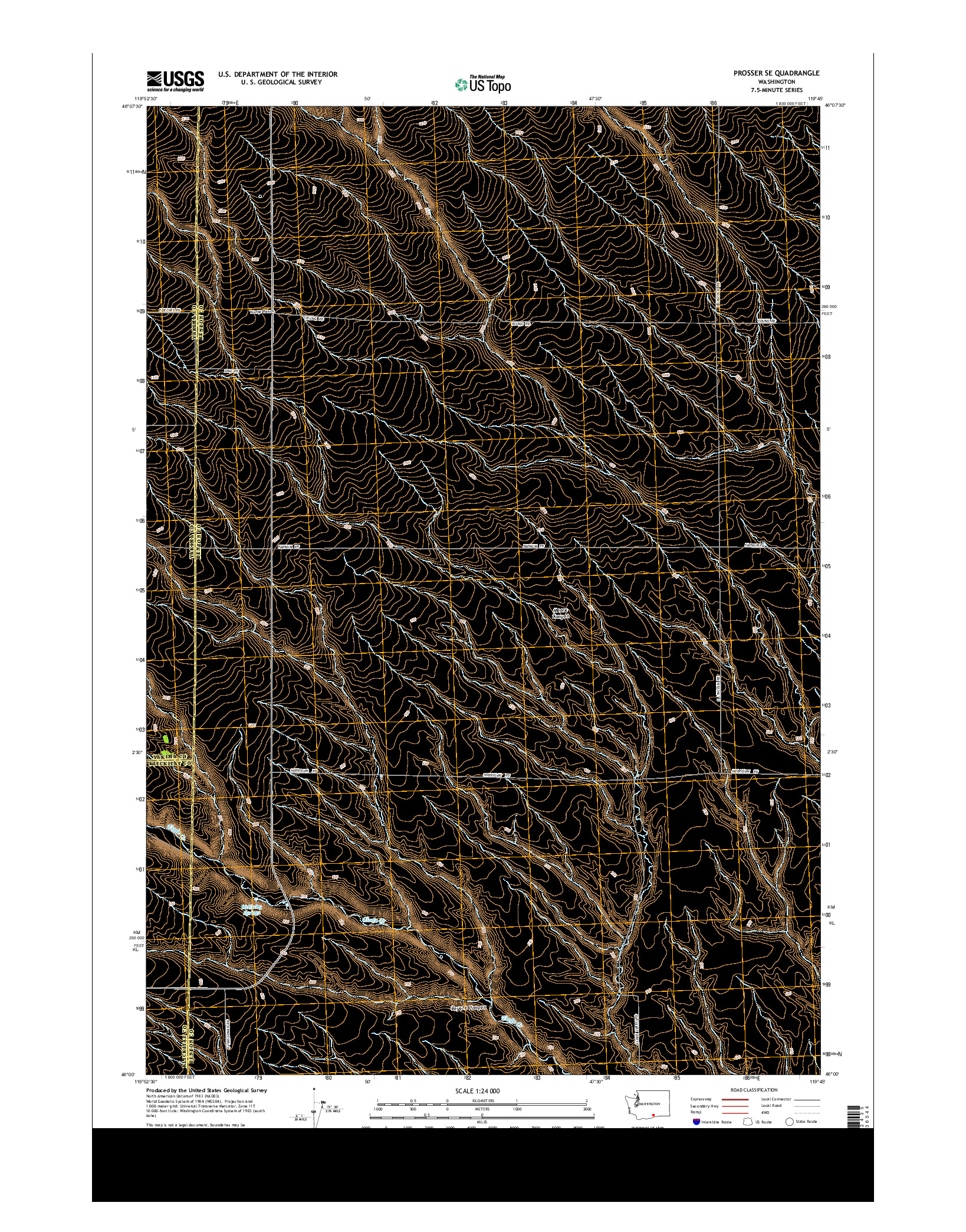 USGS US TOPO 7.5-MINUTE MAP FOR PROSSER SE, WA 2013