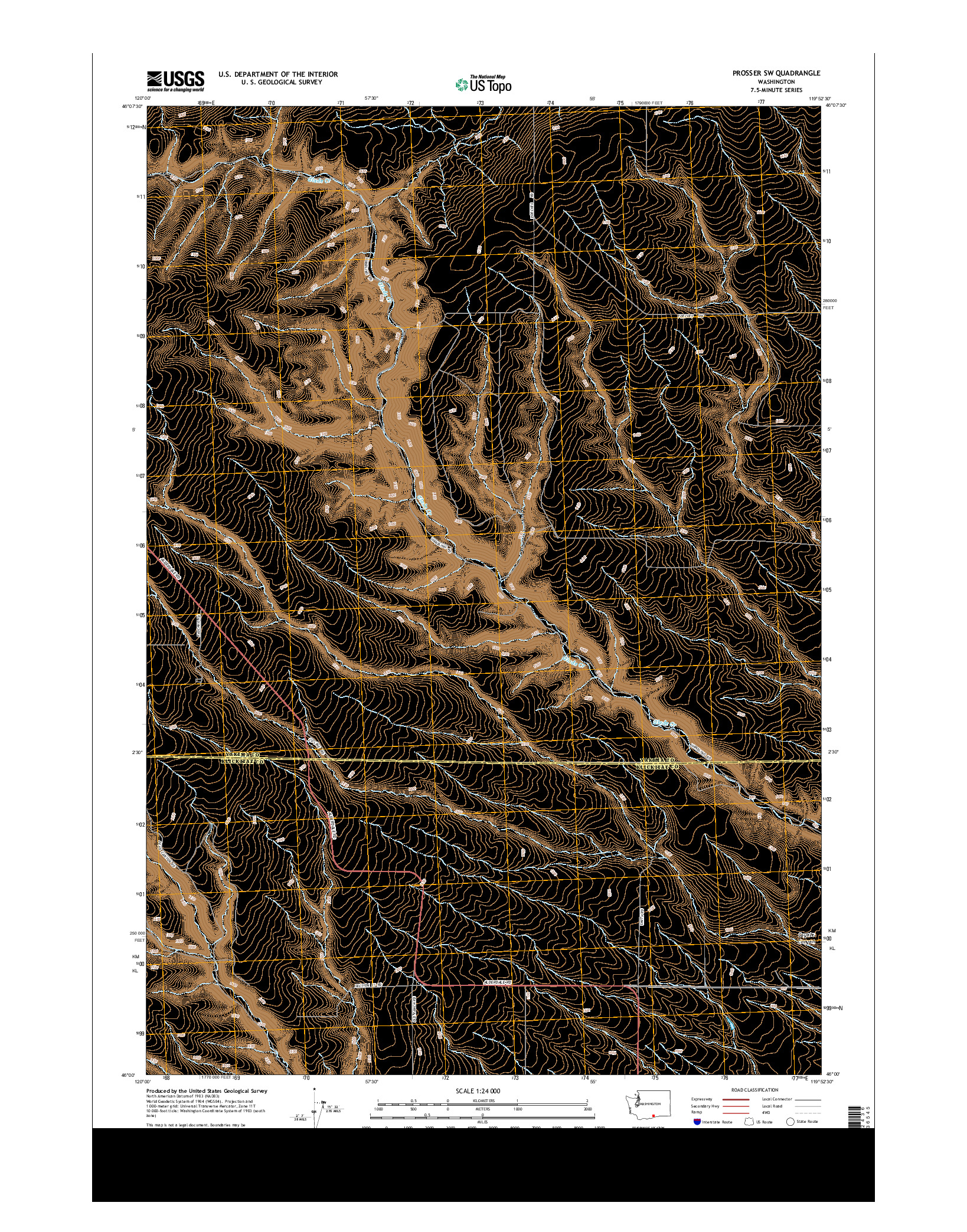 USGS US TOPO 7.5-MINUTE MAP FOR PROSSER SW, WA 2013