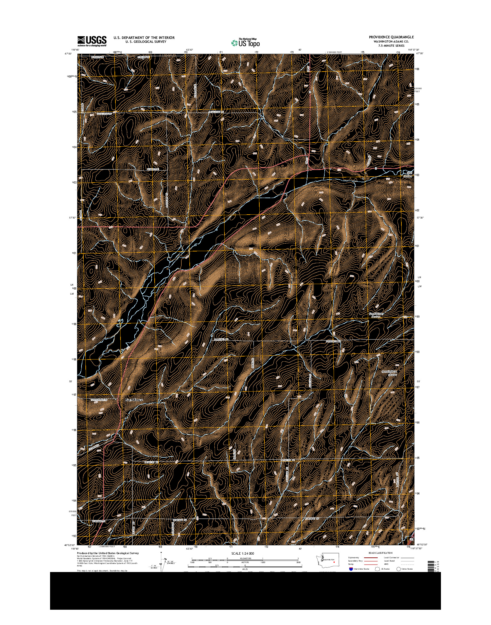 USGS US TOPO 7.5-MINUTE MAP FOR PROVIDENCE, WA 2013