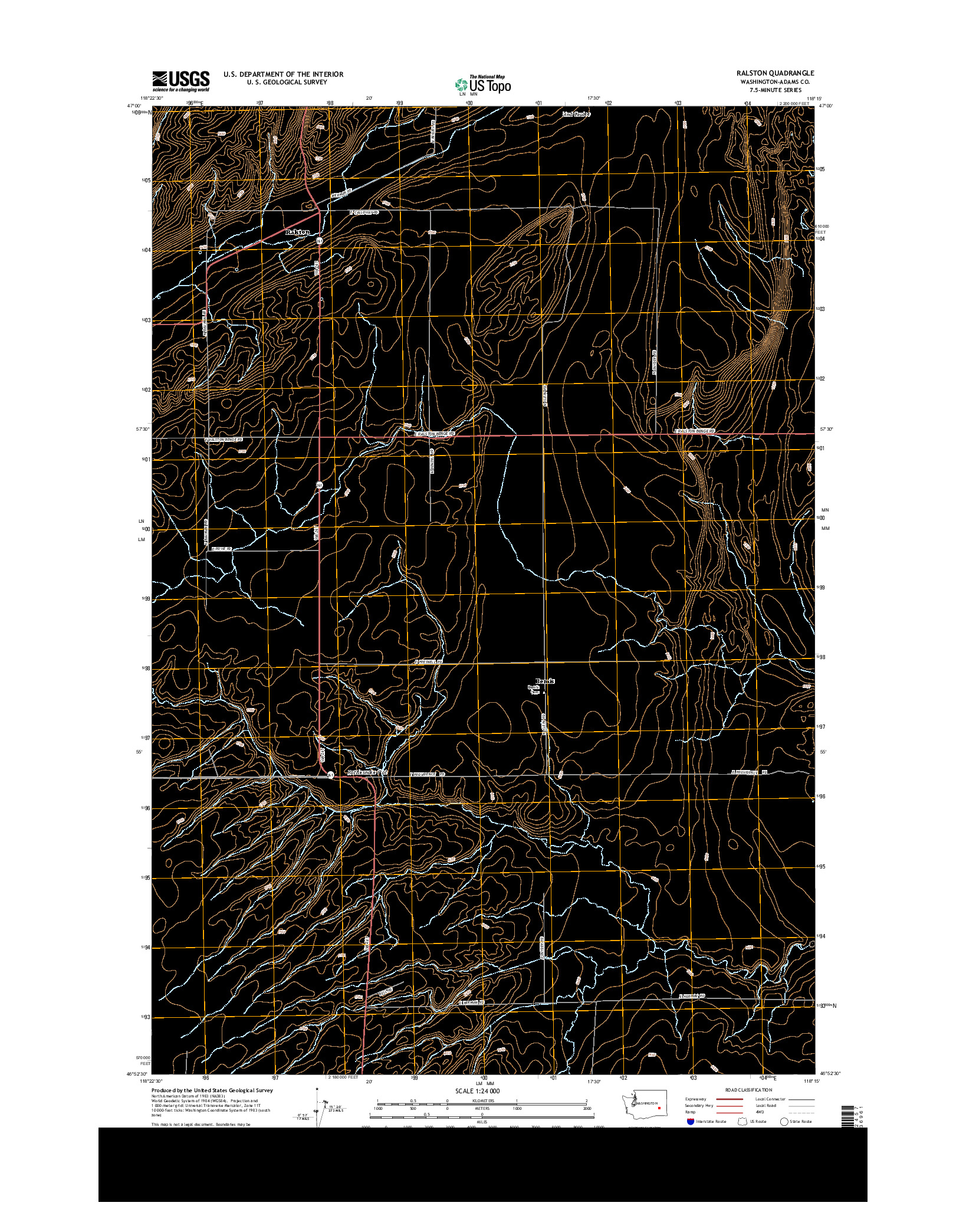 USGS US TOPO 7.5-MINUTE MAP FOR RALSTON, WA 2013