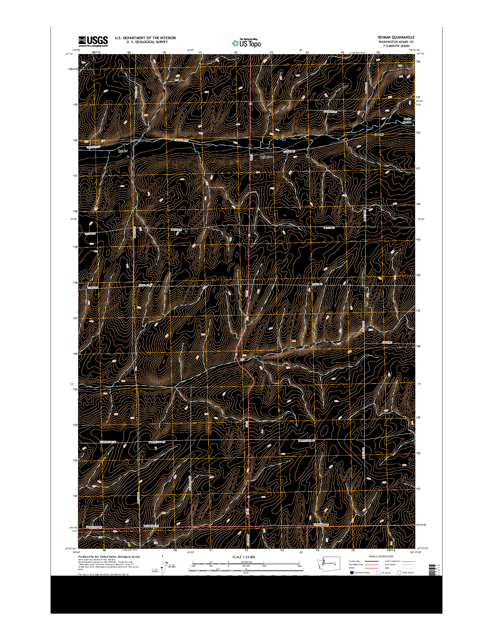 USGS US TOPO 7.5-MINUTE MAP FOR REIMAN, WA 2013