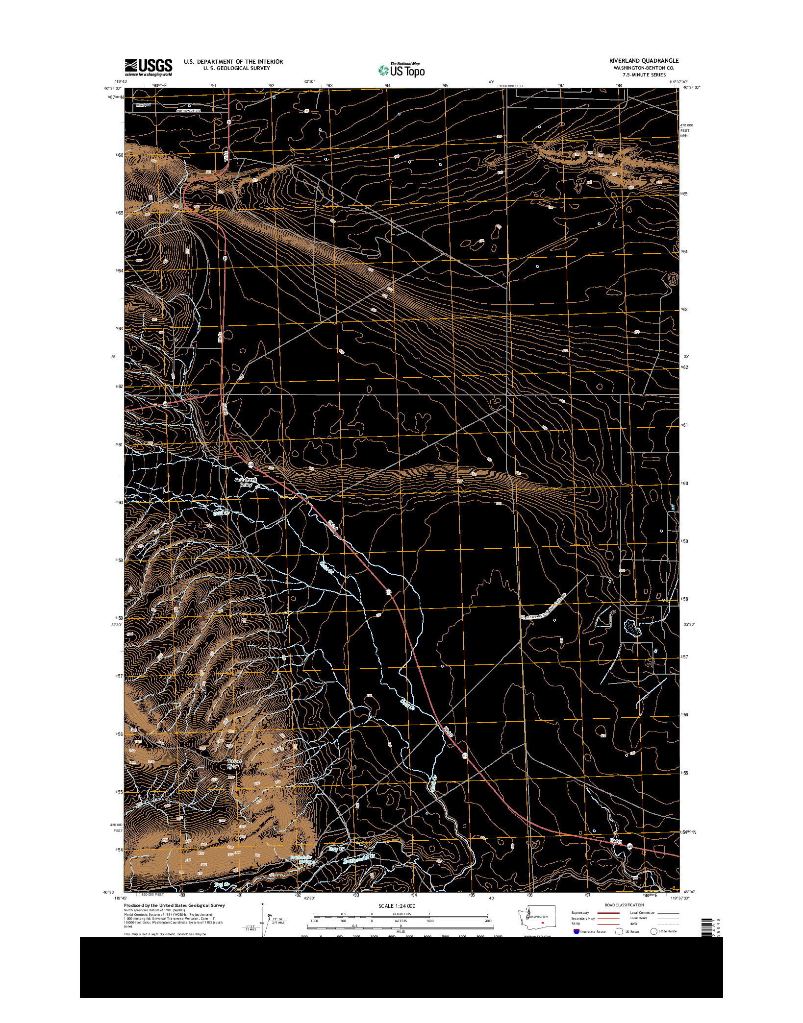 USGS US TOPO 7.5-MINUTE MAP FOR RIVERLAND, WA 2013