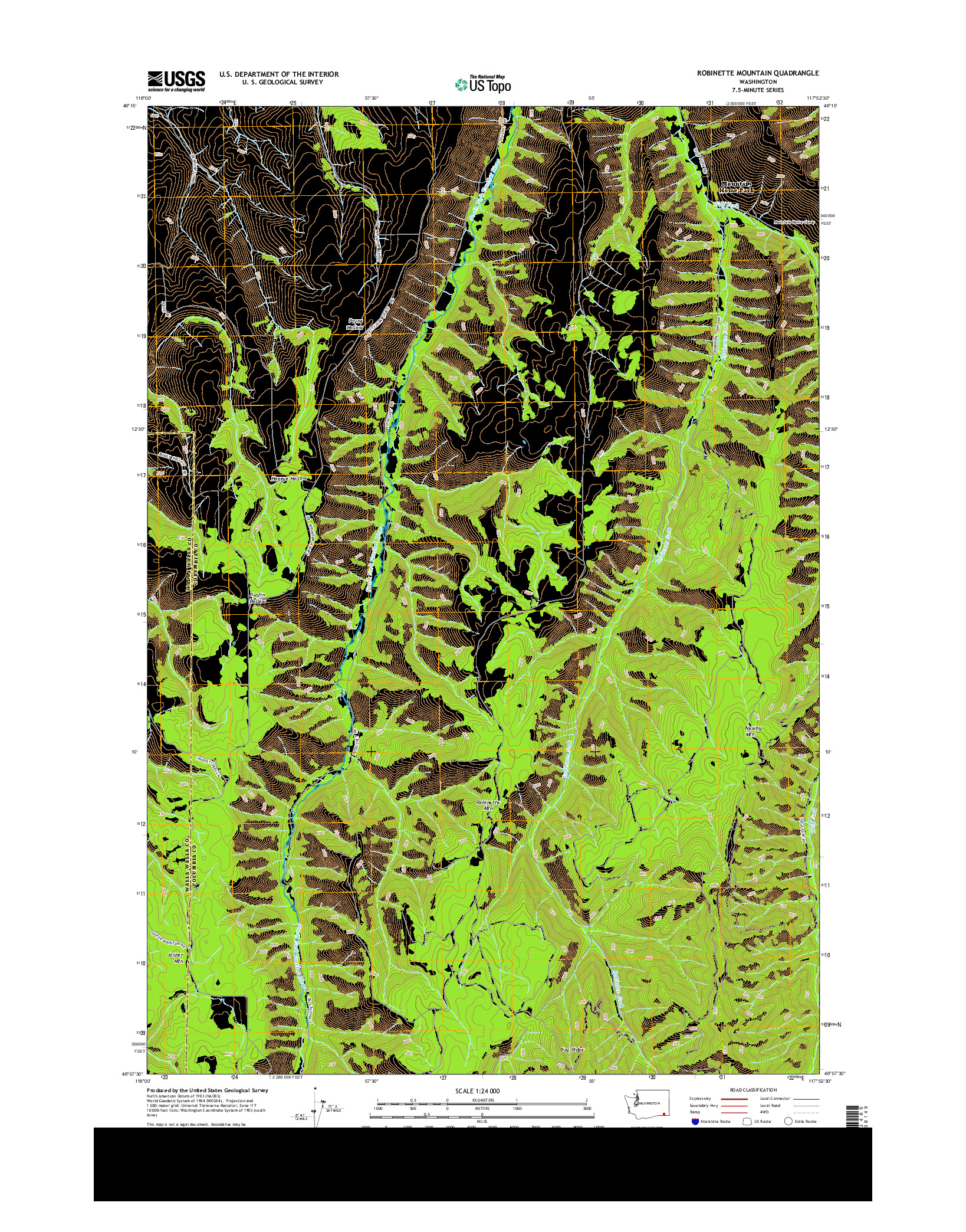 USGS US TOPO 7.5-MINUTE MAP FOR ROBINETTE MOUNTAIN, WA 2013