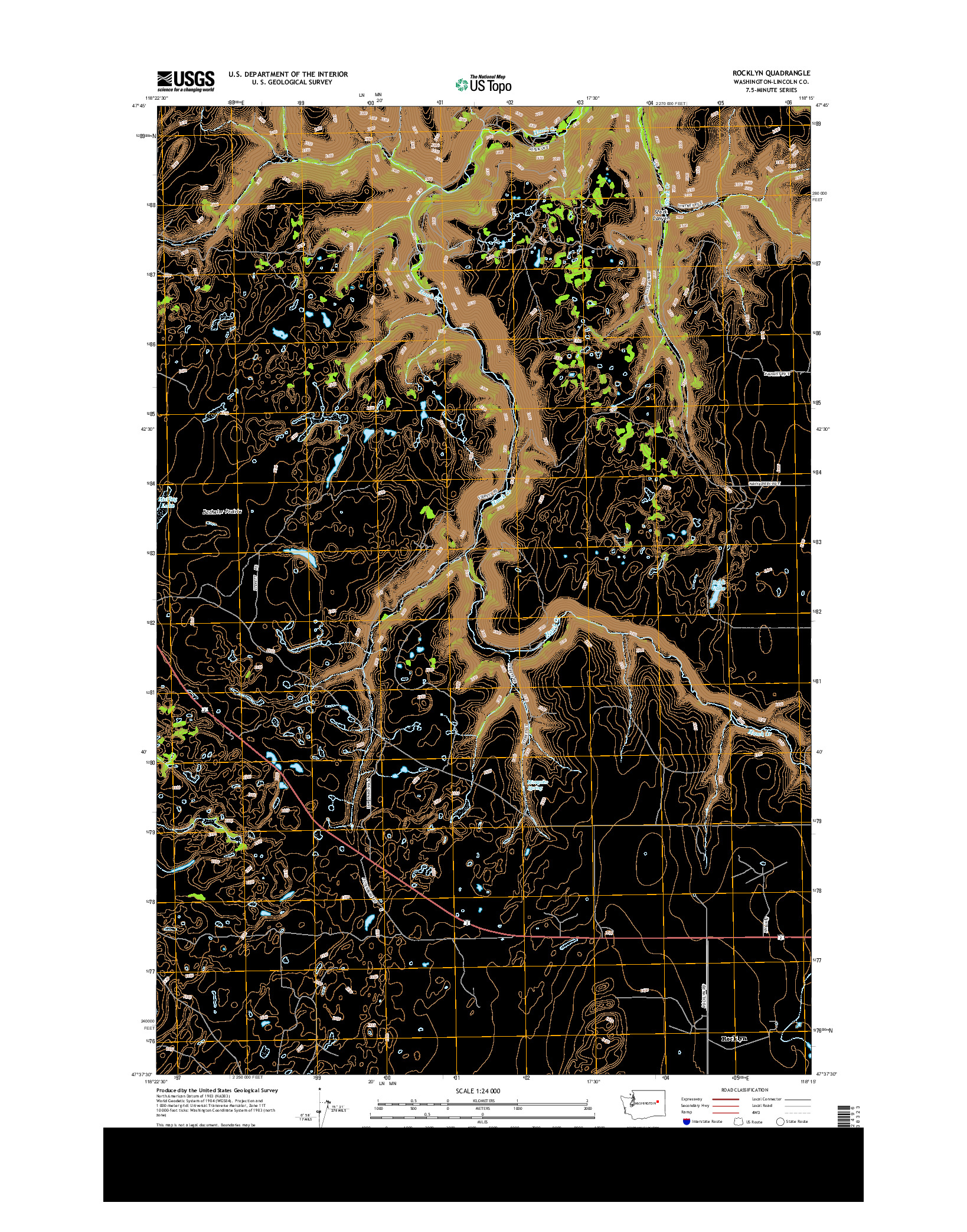 USGS US TOPO 7.5-MINUTE MAP FOR ROCKLYN, WA 2013