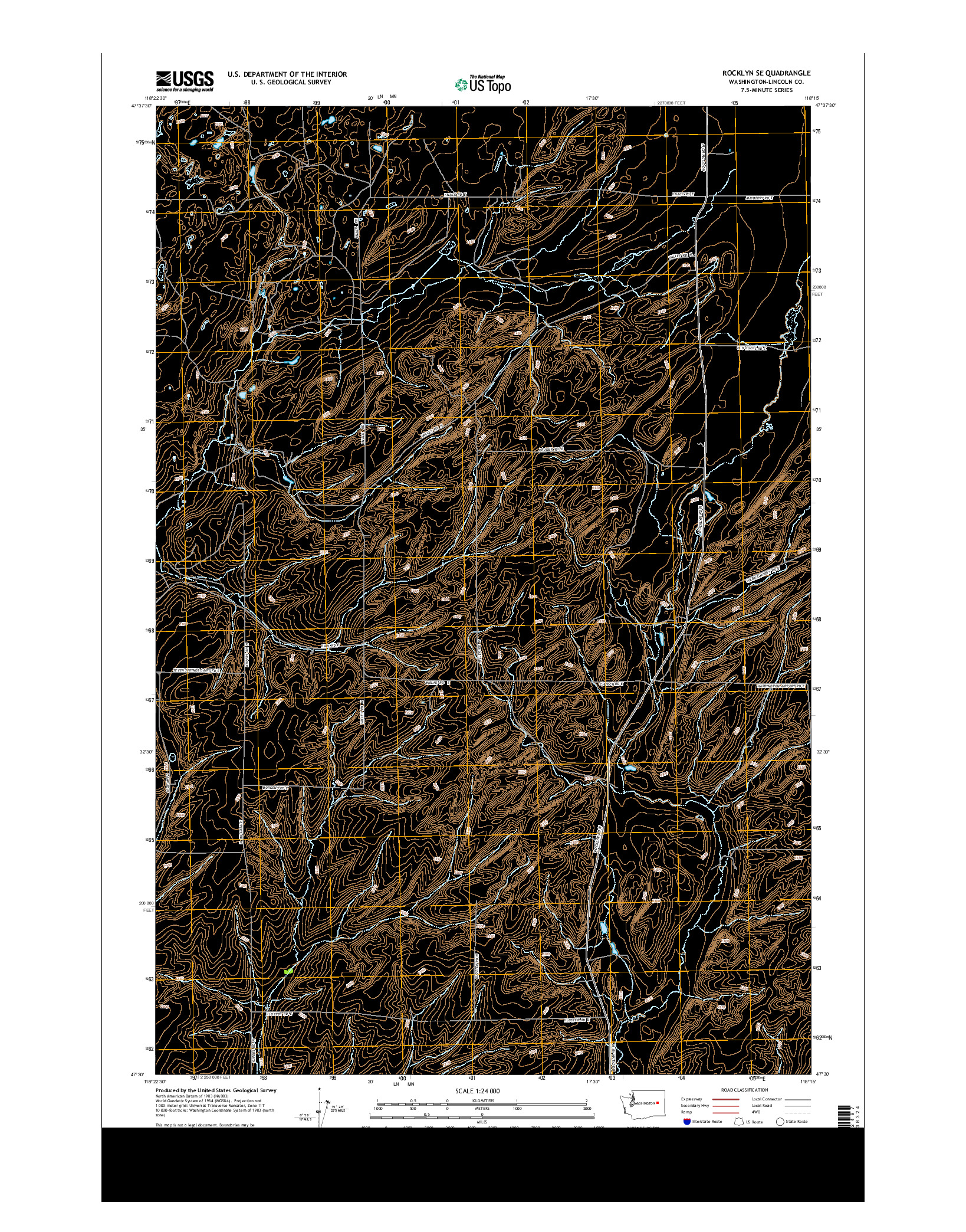 USGS US TOPO 7.5-MINUTE MAP FOR ROCKLYN SE, WA 2013