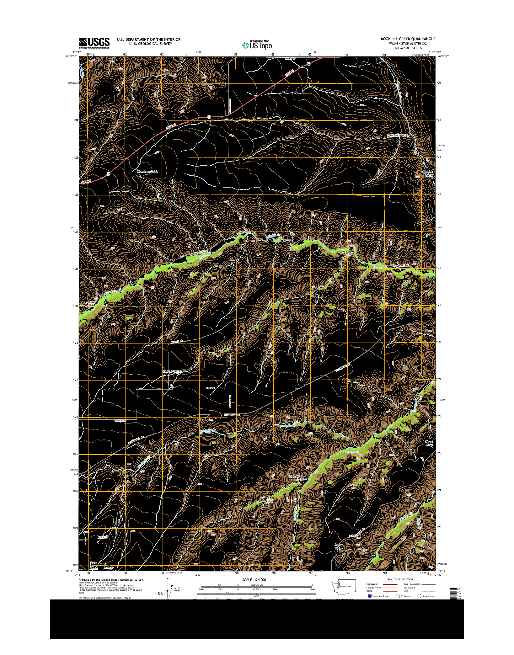 USGS US TOPO 7.5-MINUTE MAP FOR ROCKPILE CREEK, WA 2013