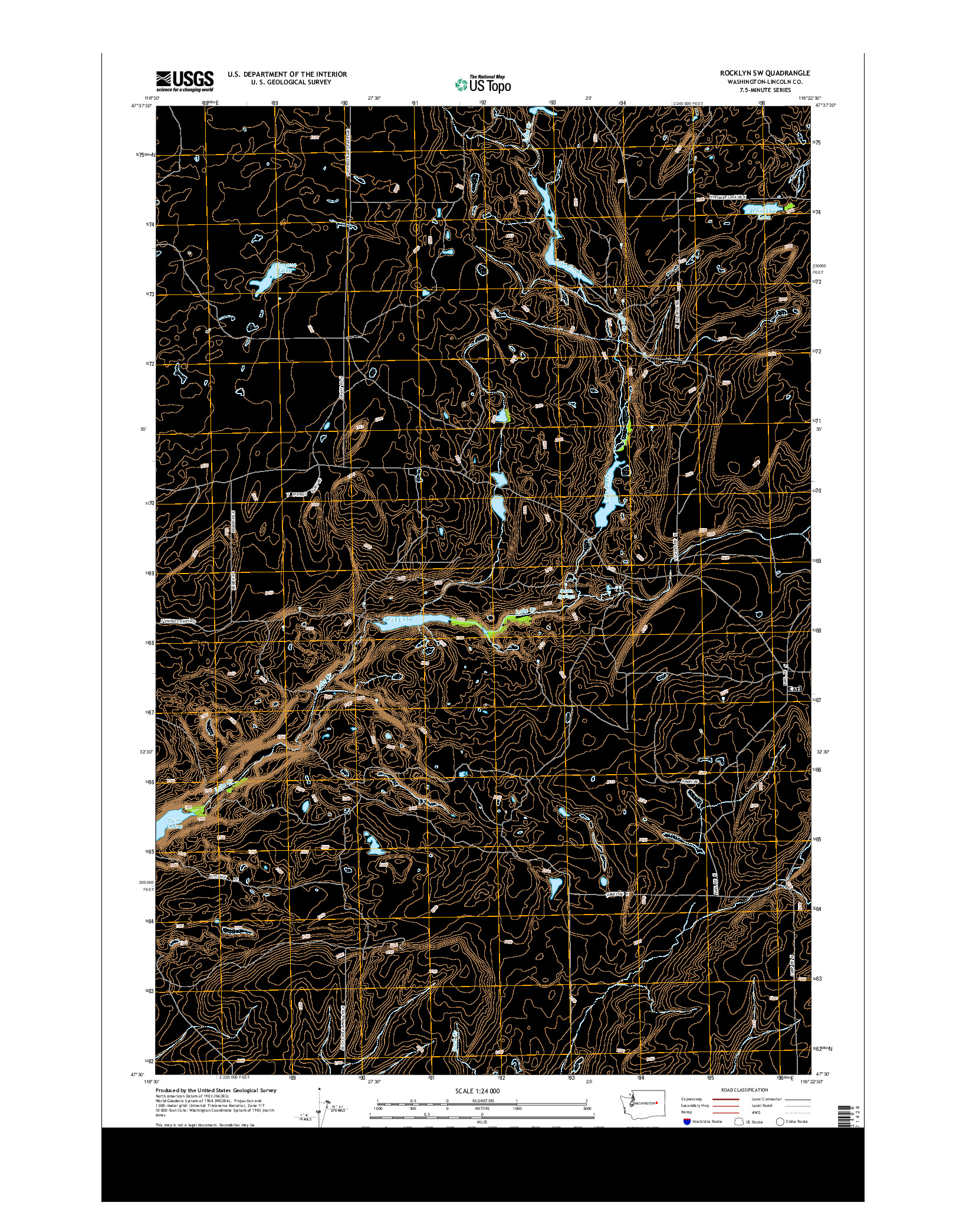 USGS US TOPO 7.5-MINUTE MAP FOR ROCKLYN SW, WA 2013