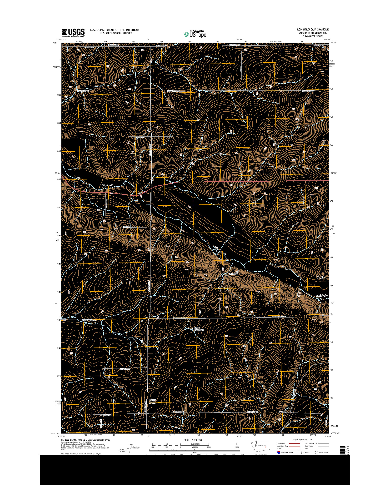 USGS US TOPO 7.5-MINUTE MAP FOR ROXBORO, WA 2013