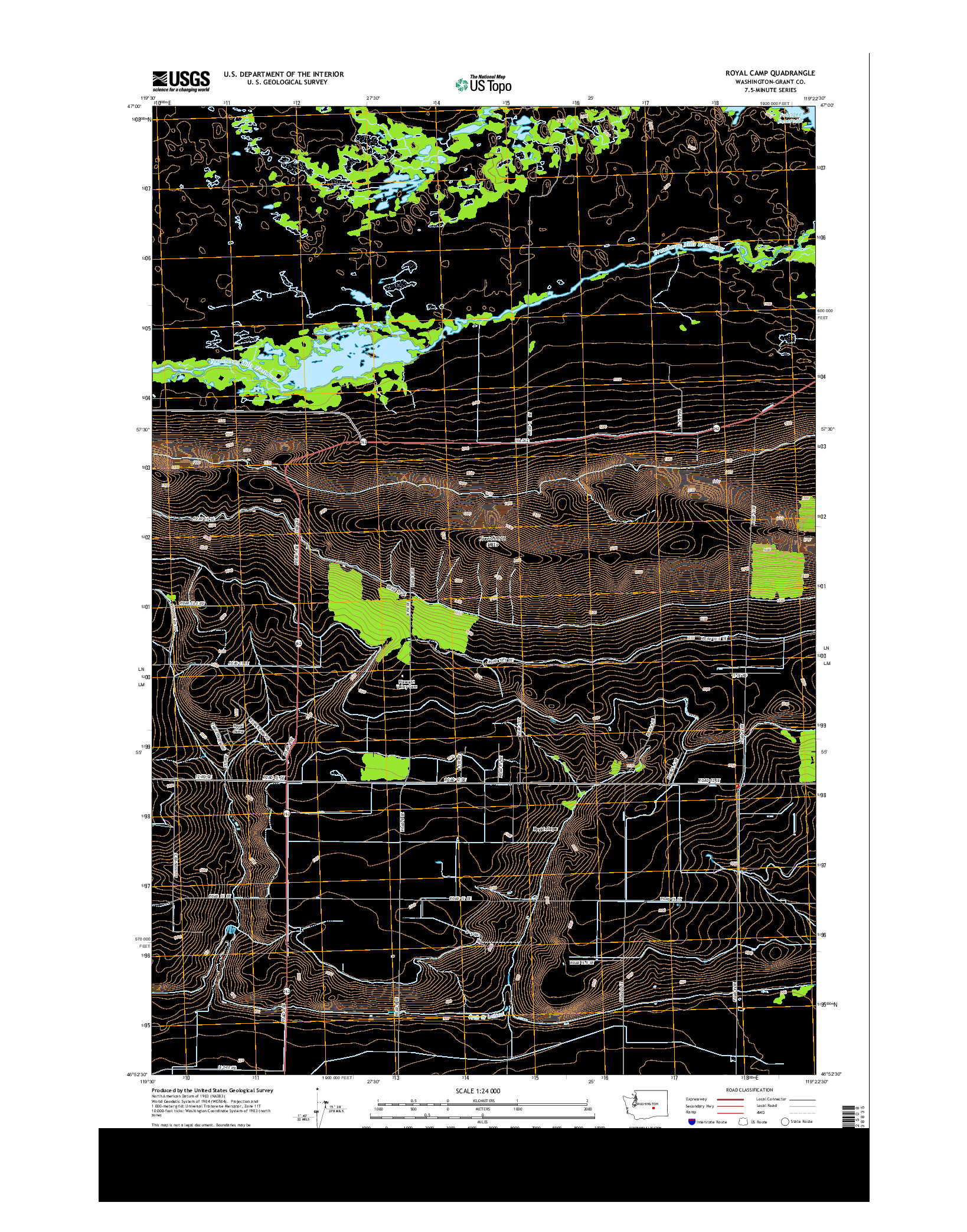 USGS US TOPO 7.5-MINUTE MAP FOR ROYAL CAMP, WA 2013