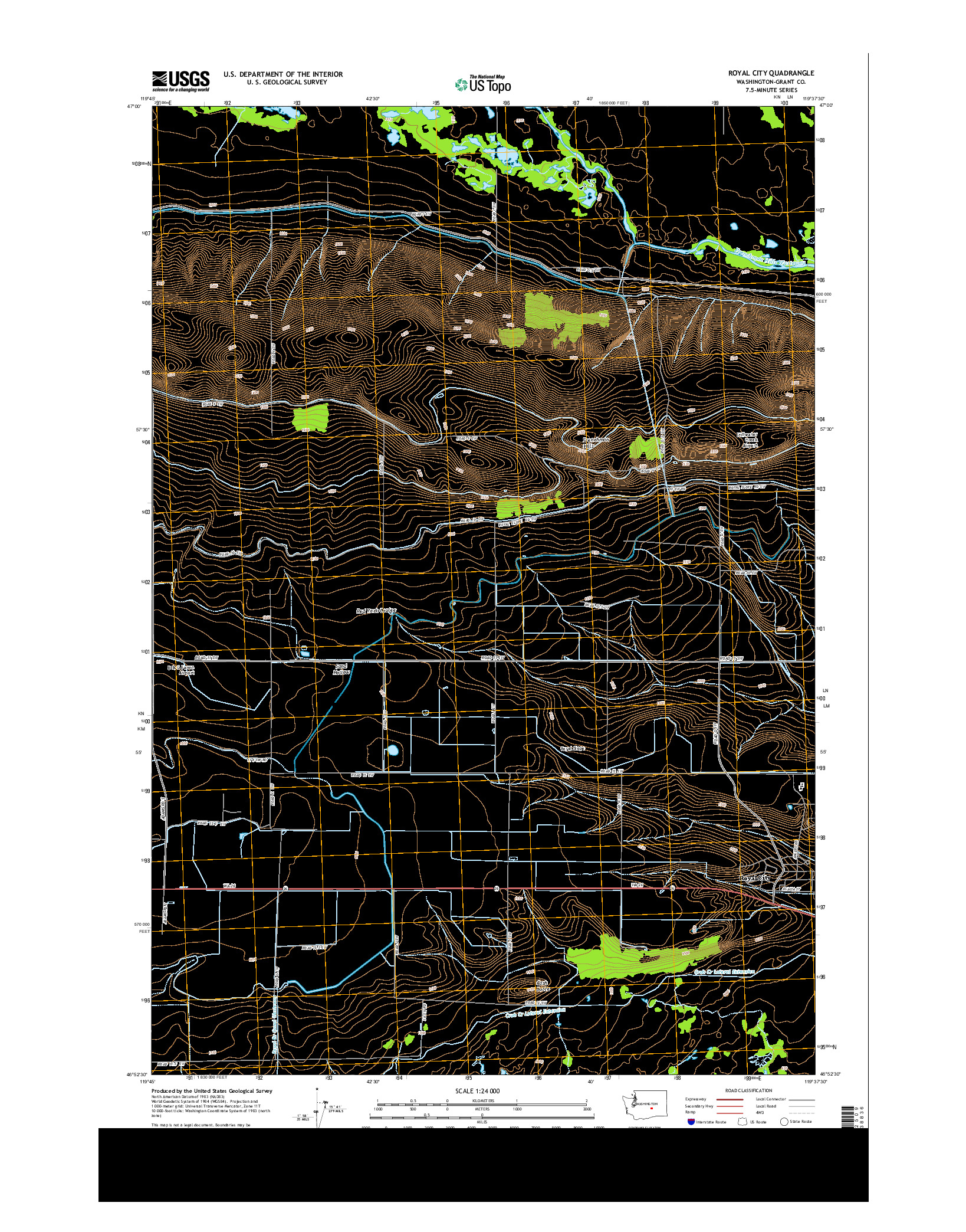 USGS US TOPO 7.5-MINUTE MAP FOR ROYAL CITY, WA 2013