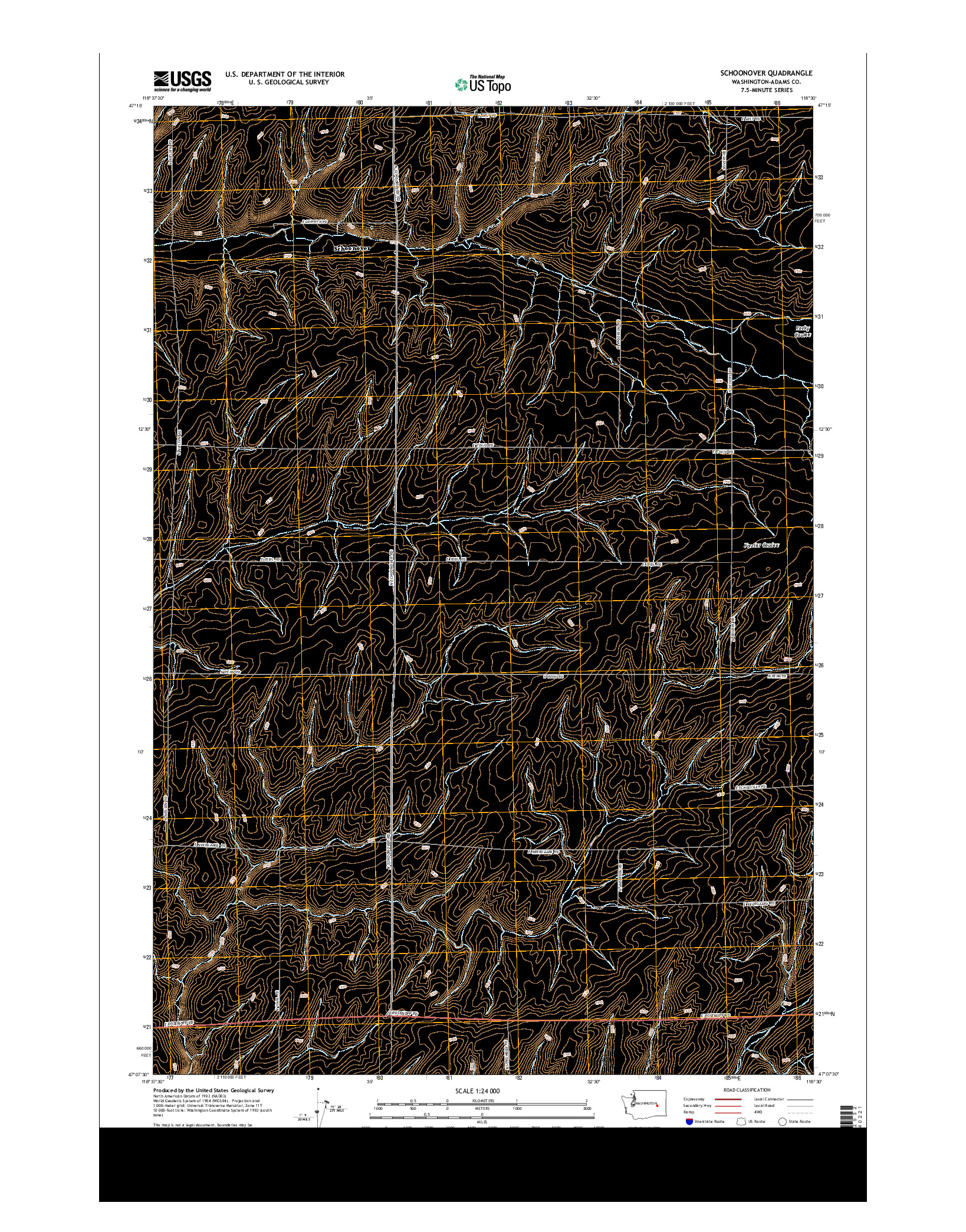 USGS US TOPO 7.5-MINUTE MAP FOR SCHOONOVER, WA 2013