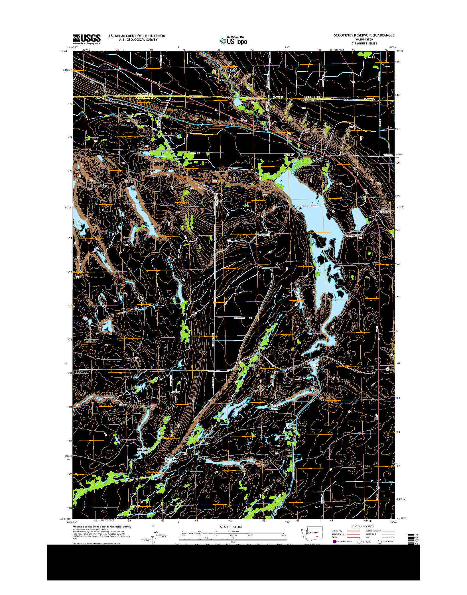 USGS US TOPO 7.5-MINUTE MAP FOR SCOOTENEY RESERVOIR, WA 2013