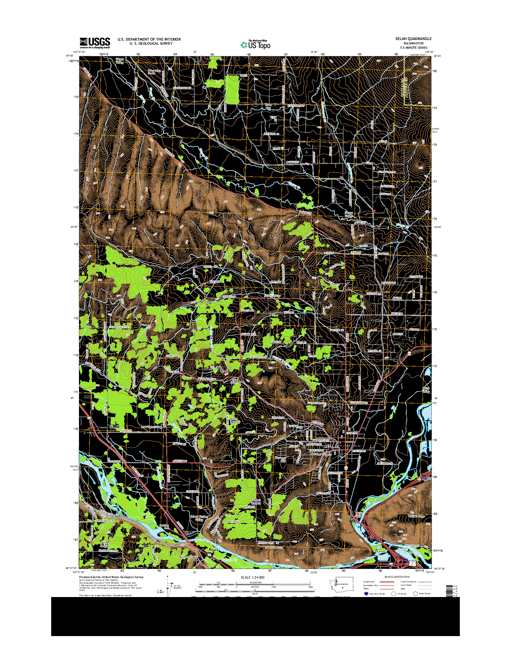 USGS US TOPO 7.5-MINUTE MAP FOR SELAH, WA 2013