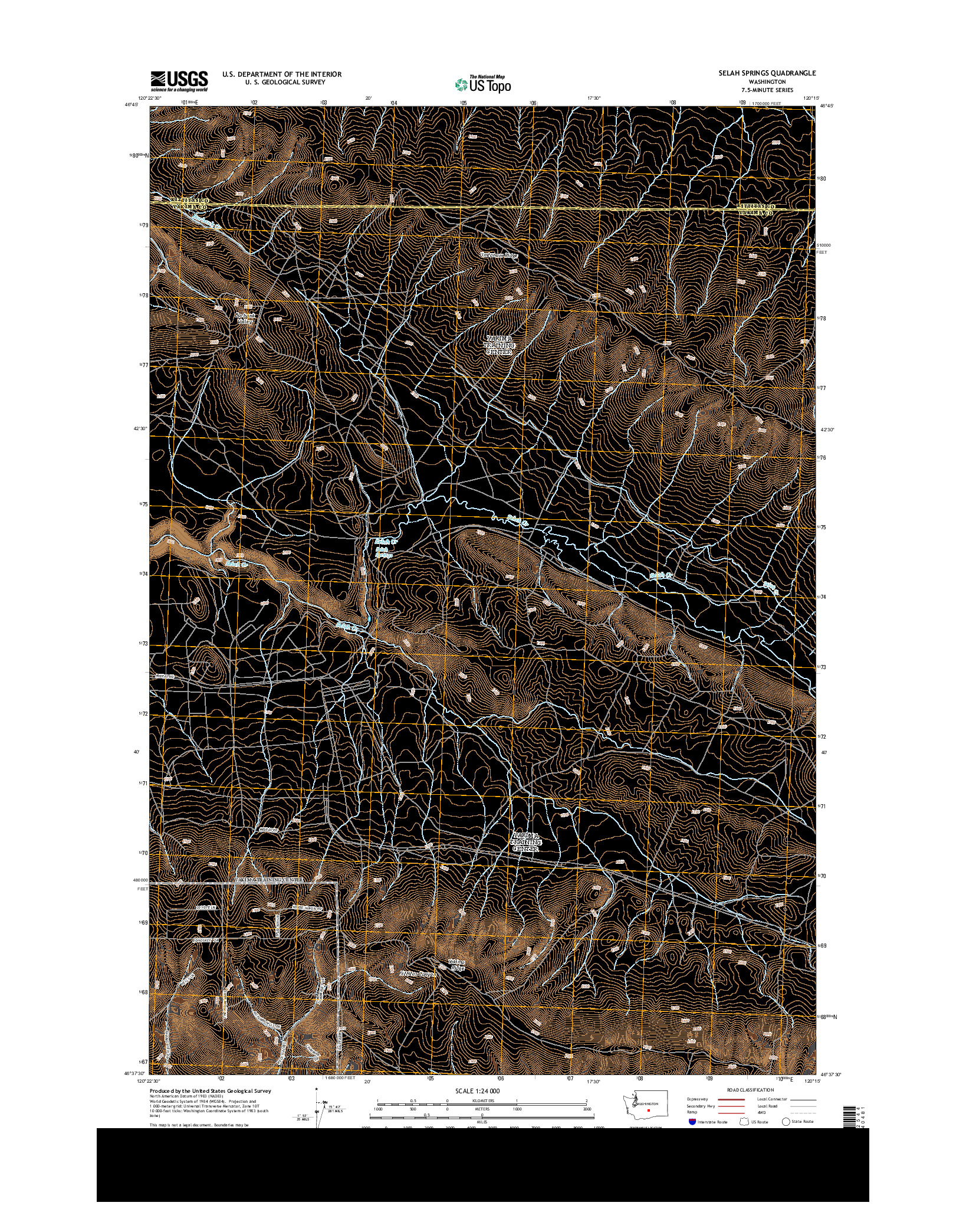 USGS US TOPO 7.5-MINUTE MAP FOR SELAH SPRINGS, WA 2013