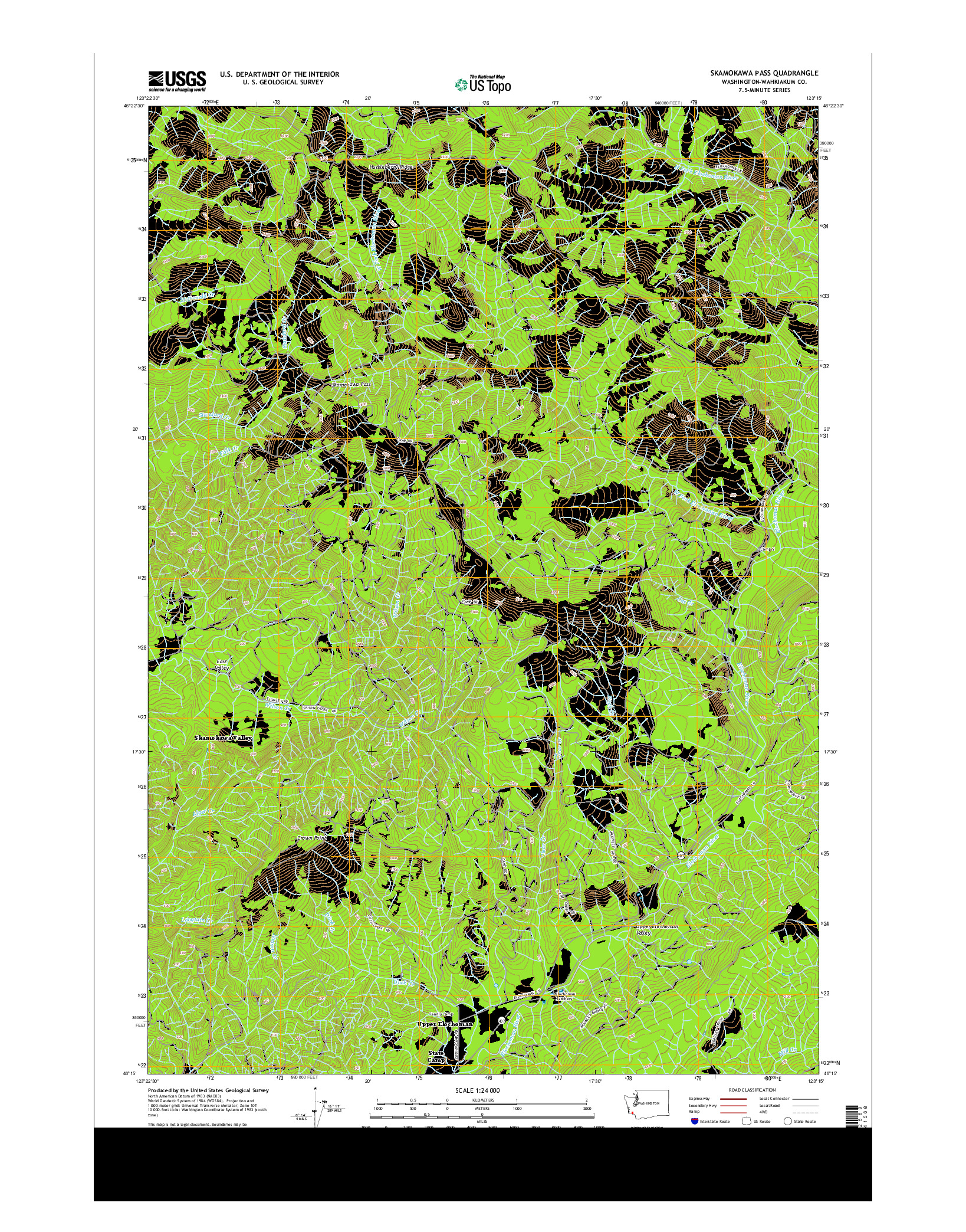 USGS US TOPO 7.5-MINUTE MAP FOR SKAMOKAWA PASS, WA 2013