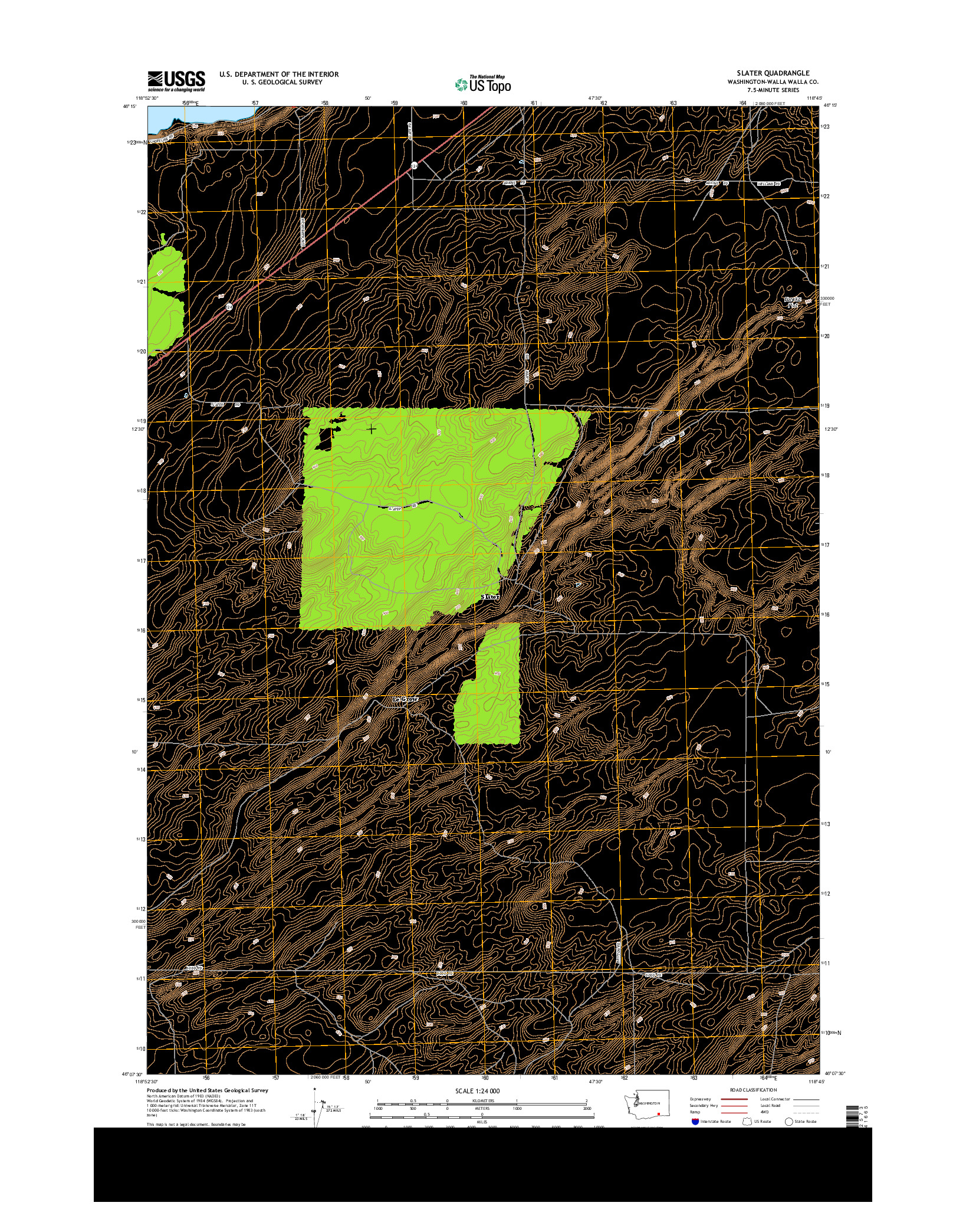 USGS US TOPO 7.5-MINUTE MAP FOR SLATER, WA 2013