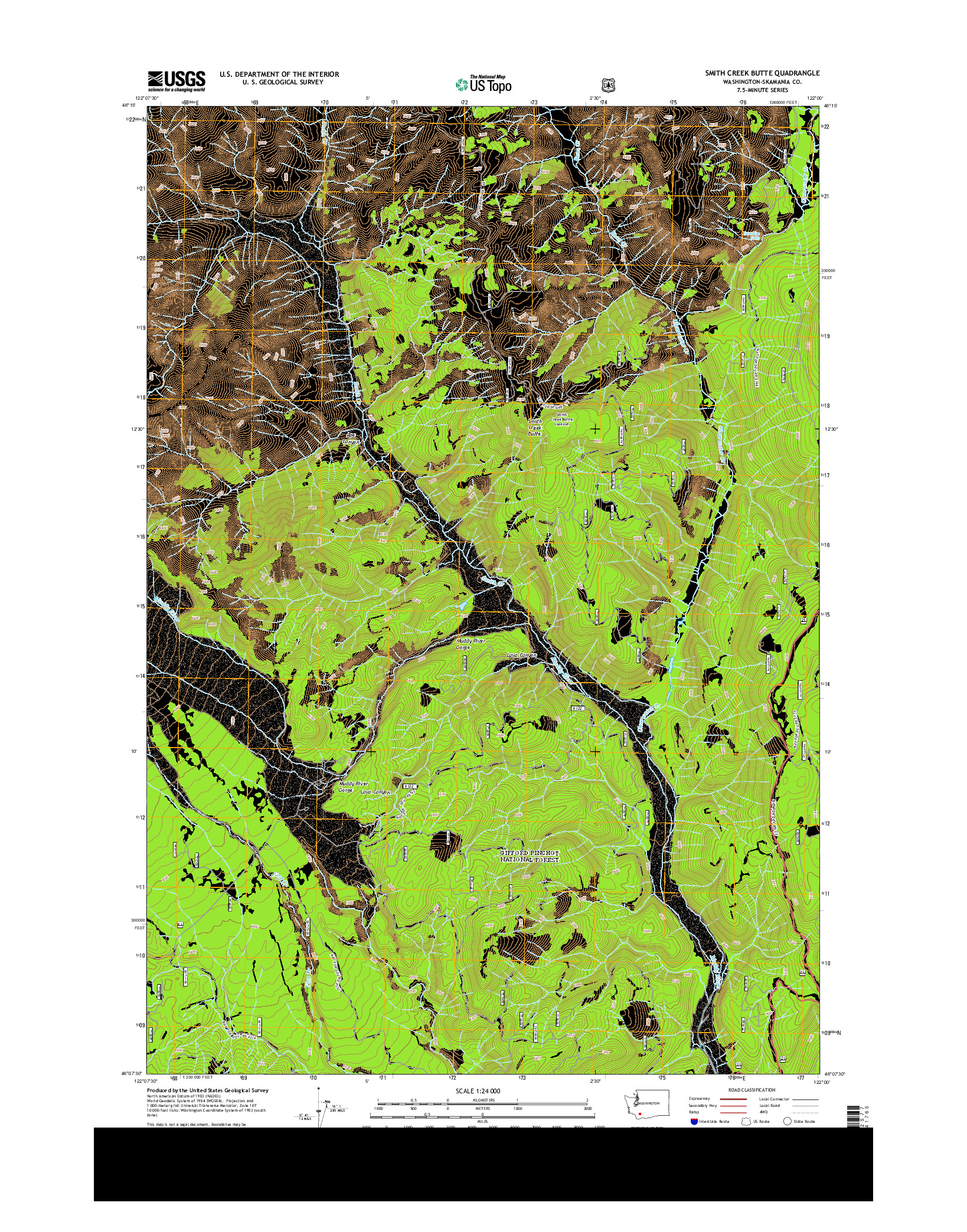 USGS US TOPO 7.5-MINUTE MAP FOR SMITH CREEK BUTTE, WA 2013
