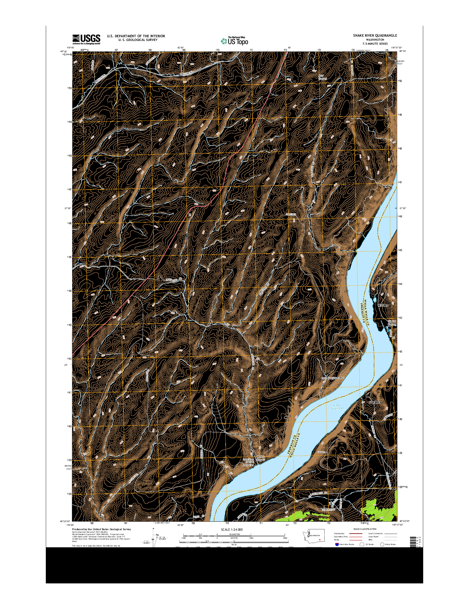 USGS US TOPO 7.5-MINUTE MAP FOR SNAKE RIVER, WA 2013