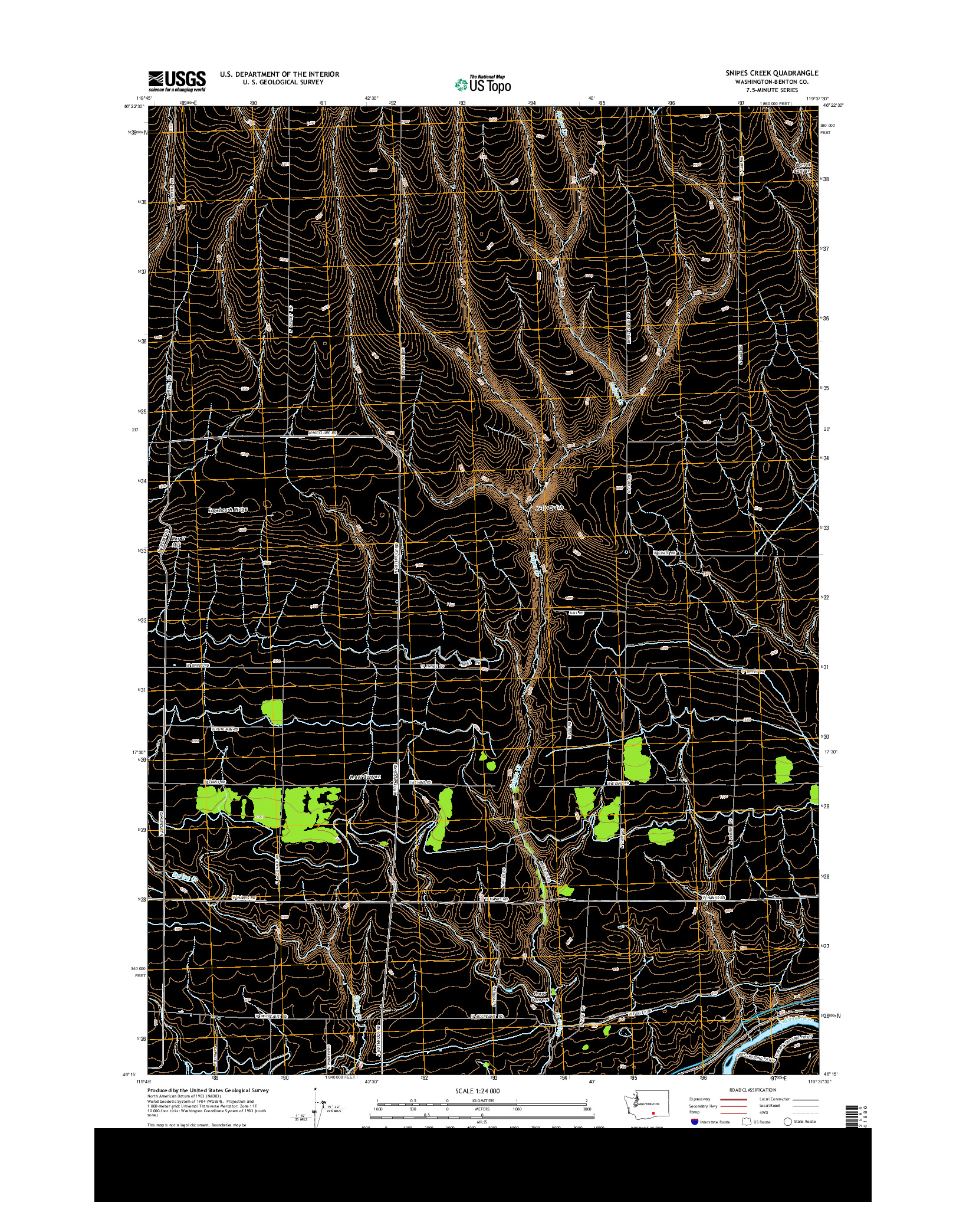 USGS US TOPO 7.5-MINUTE MAP FOR SNIPES CREEK, WA 2013