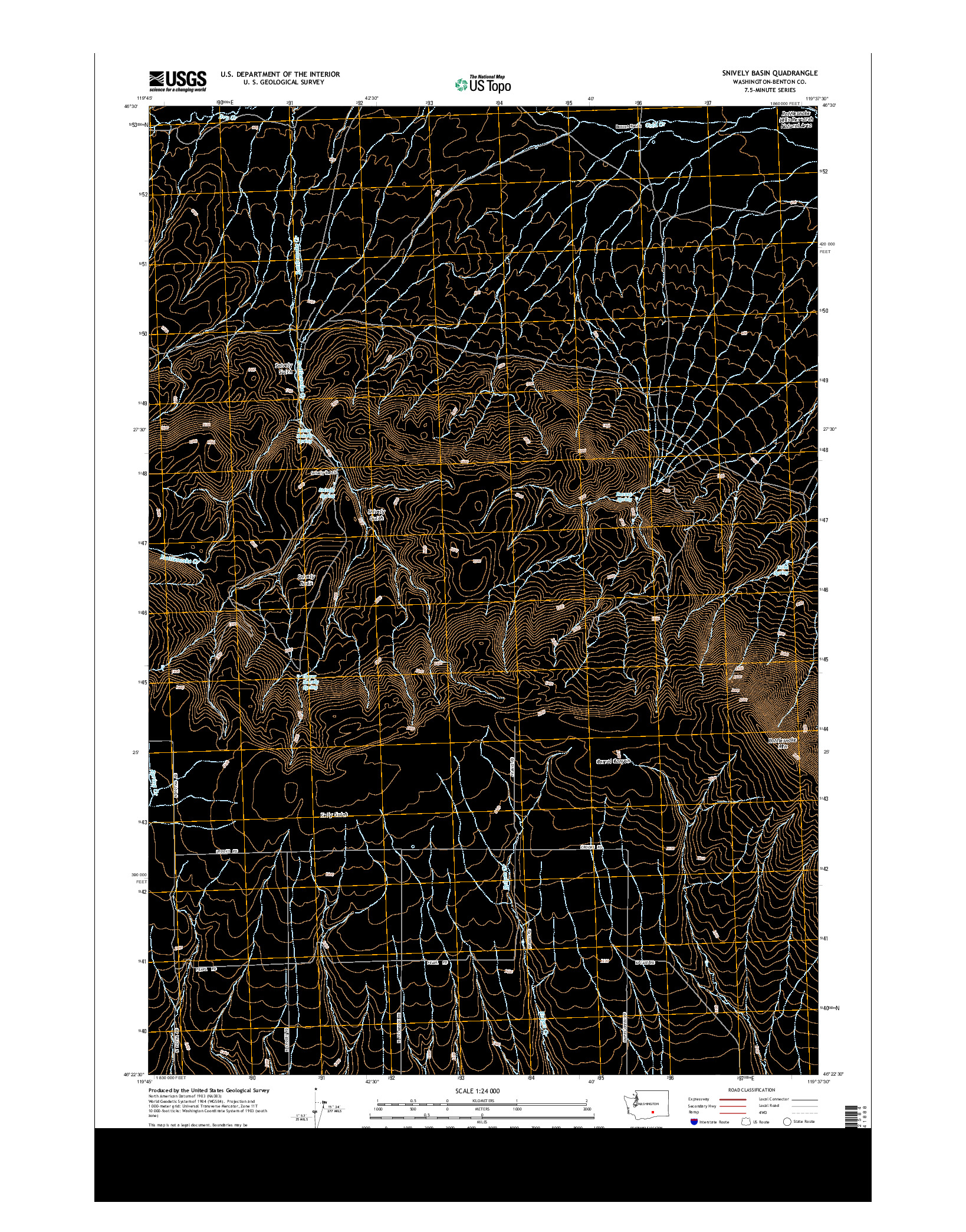 USGS US TOPO 7.5-MINUTE MAP FOR SNIVELY BASIN, WA 2013