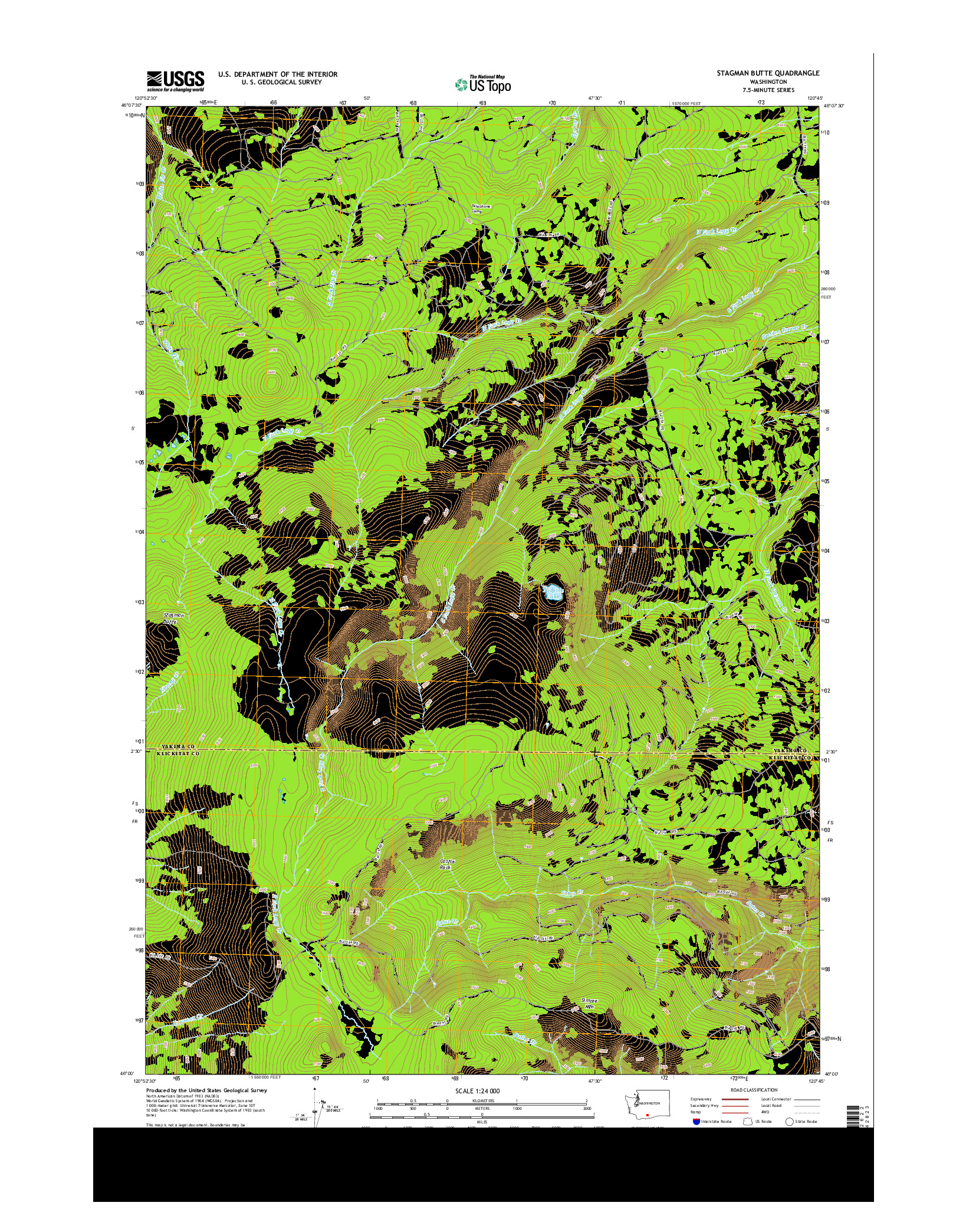 USGS US TOPO 7.5-MINUTE MAP FOR STAGMAN BUTTE, WA 2013