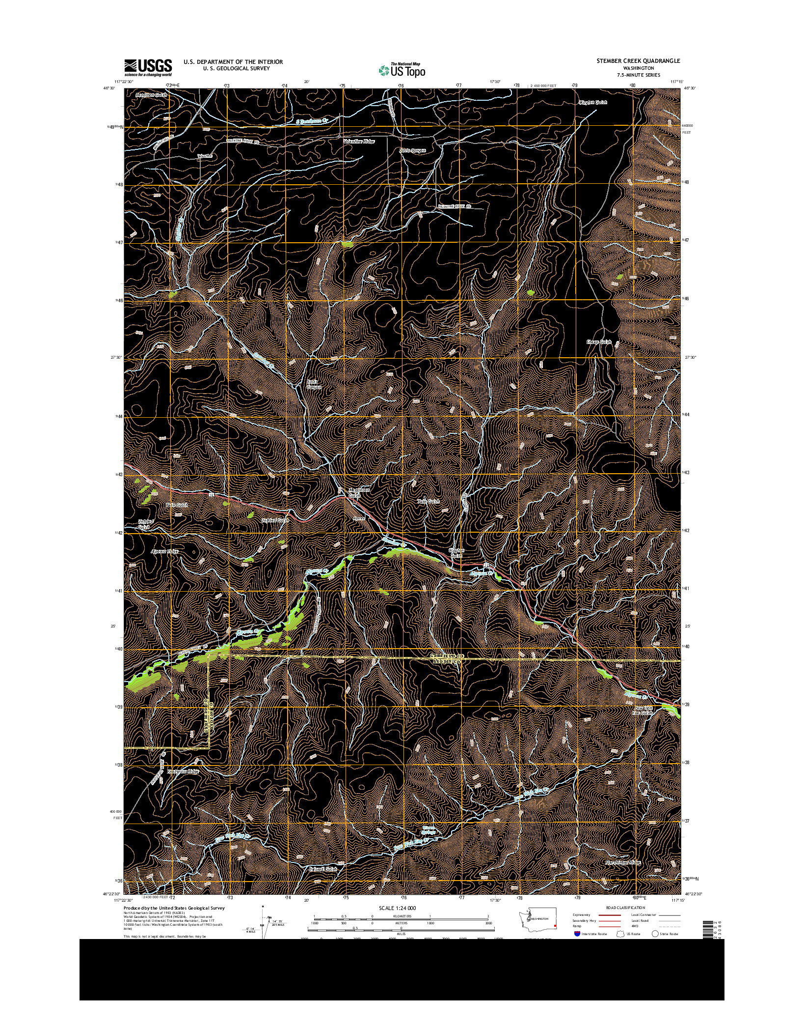 USGS US TOPO 7.5-MINUTE MAP FOR STEMBER CREEK, WA 2013