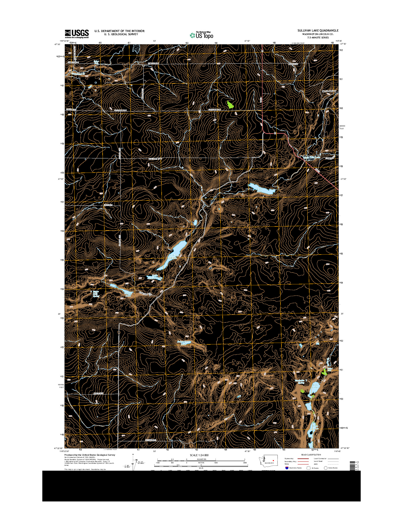USGS US TOPO 7.5-MINUTE MAP FOR SULLIVAN LAKE, WA 2013