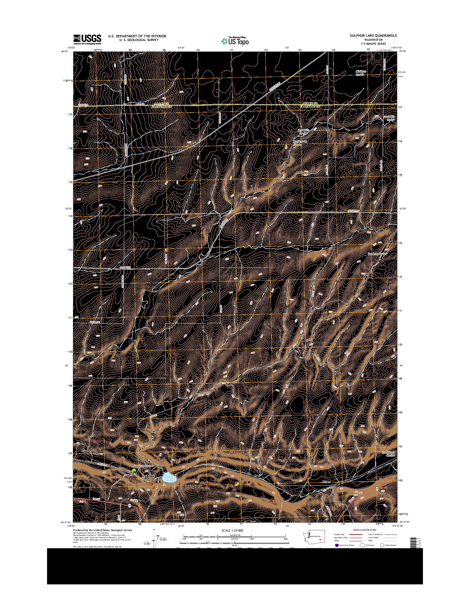 USGS US TOPO 7.5-MINUTE MAP FOR SULPHUR LAKE, WA 2013