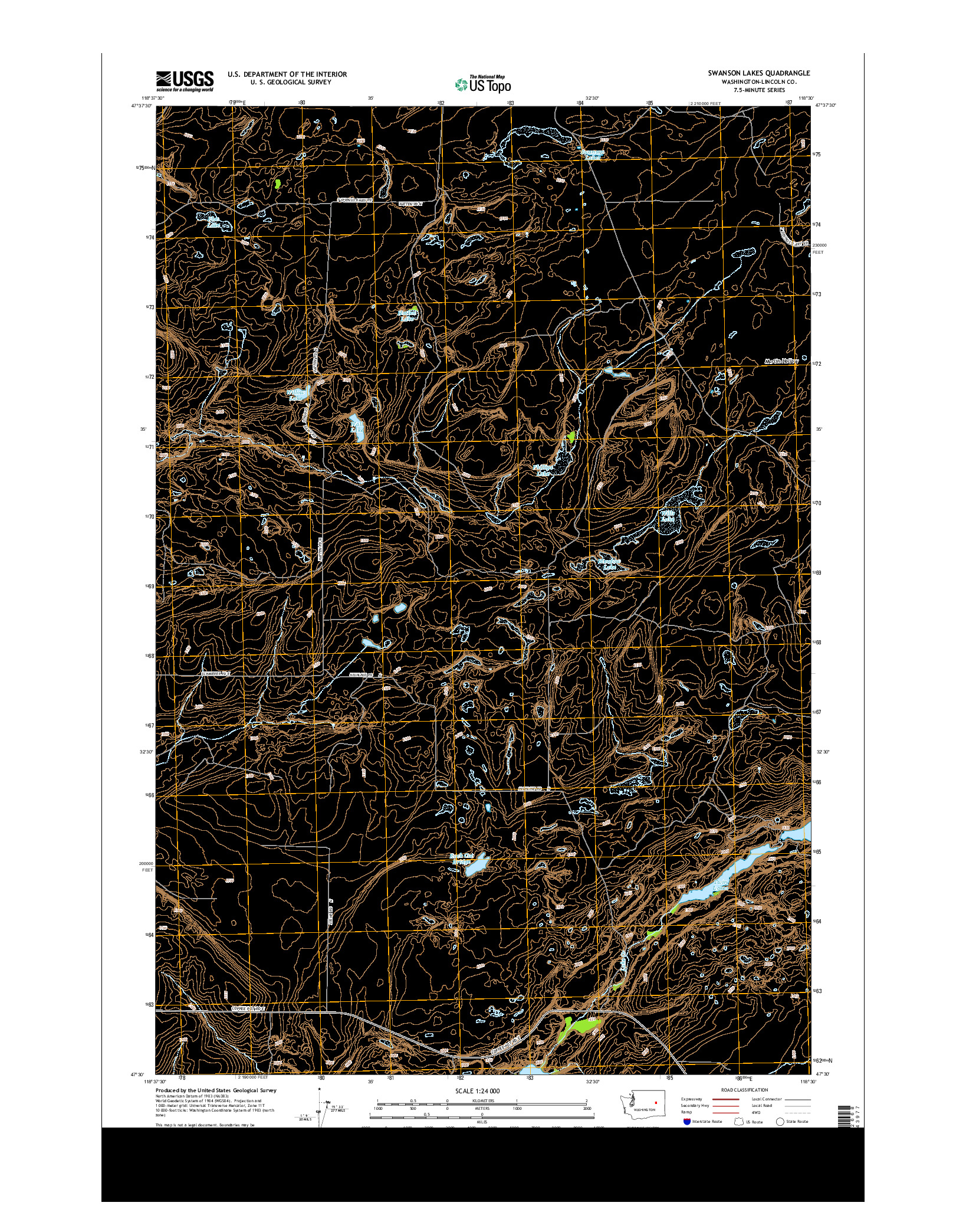 USGS US TOPO 7.5-MINUTE MAP FOR SWANSON LAKES, WA 2013