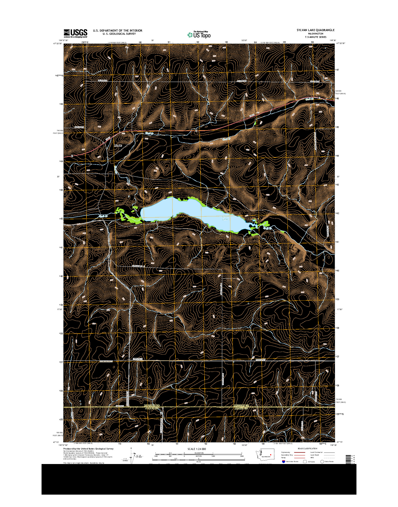 USGS US TOPO 7.5-MINUTE MAP FOR SYLVAN LAKE, WA 2013