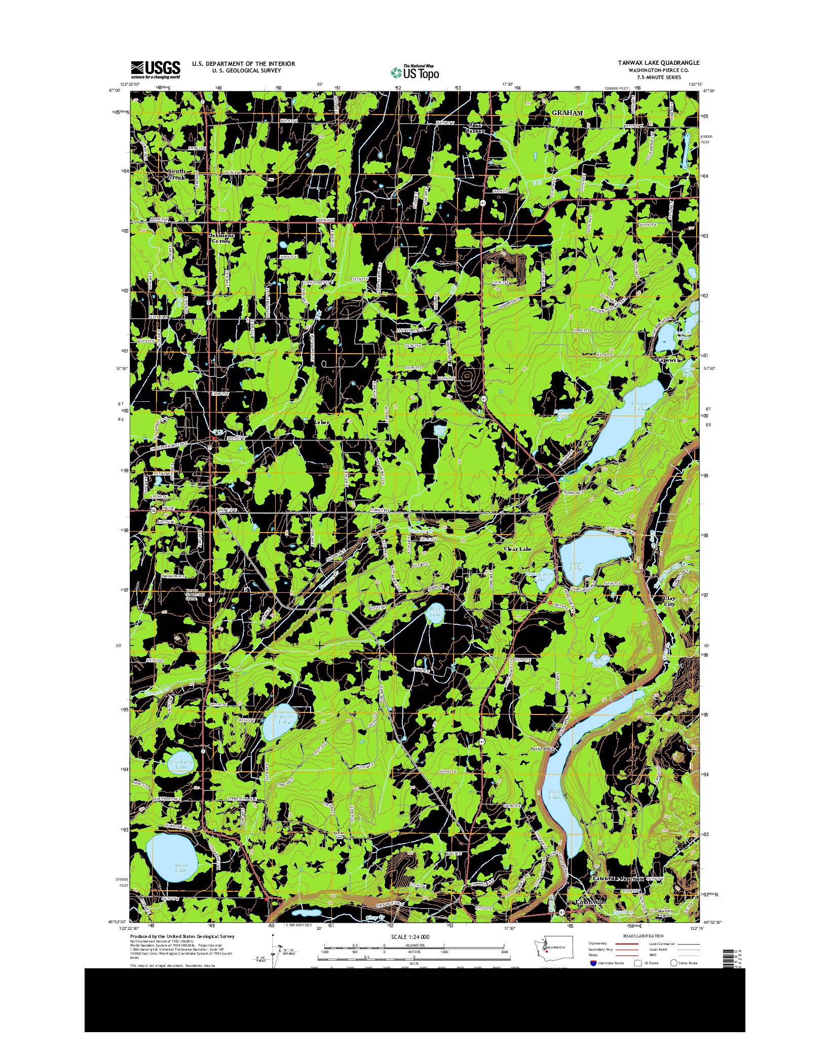 USGS US TOPO 7.5-MINUTE MAP FOR TANWAX LAKE, WA 2013
