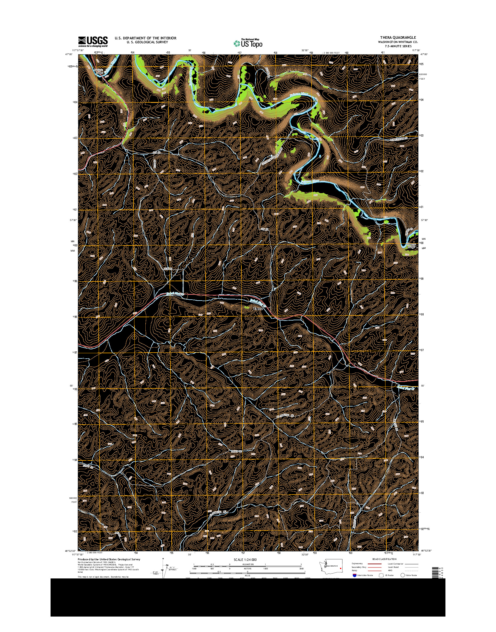 USGS US TOPO 7.5-MINUTE MAP FOR THERA, WA 2013