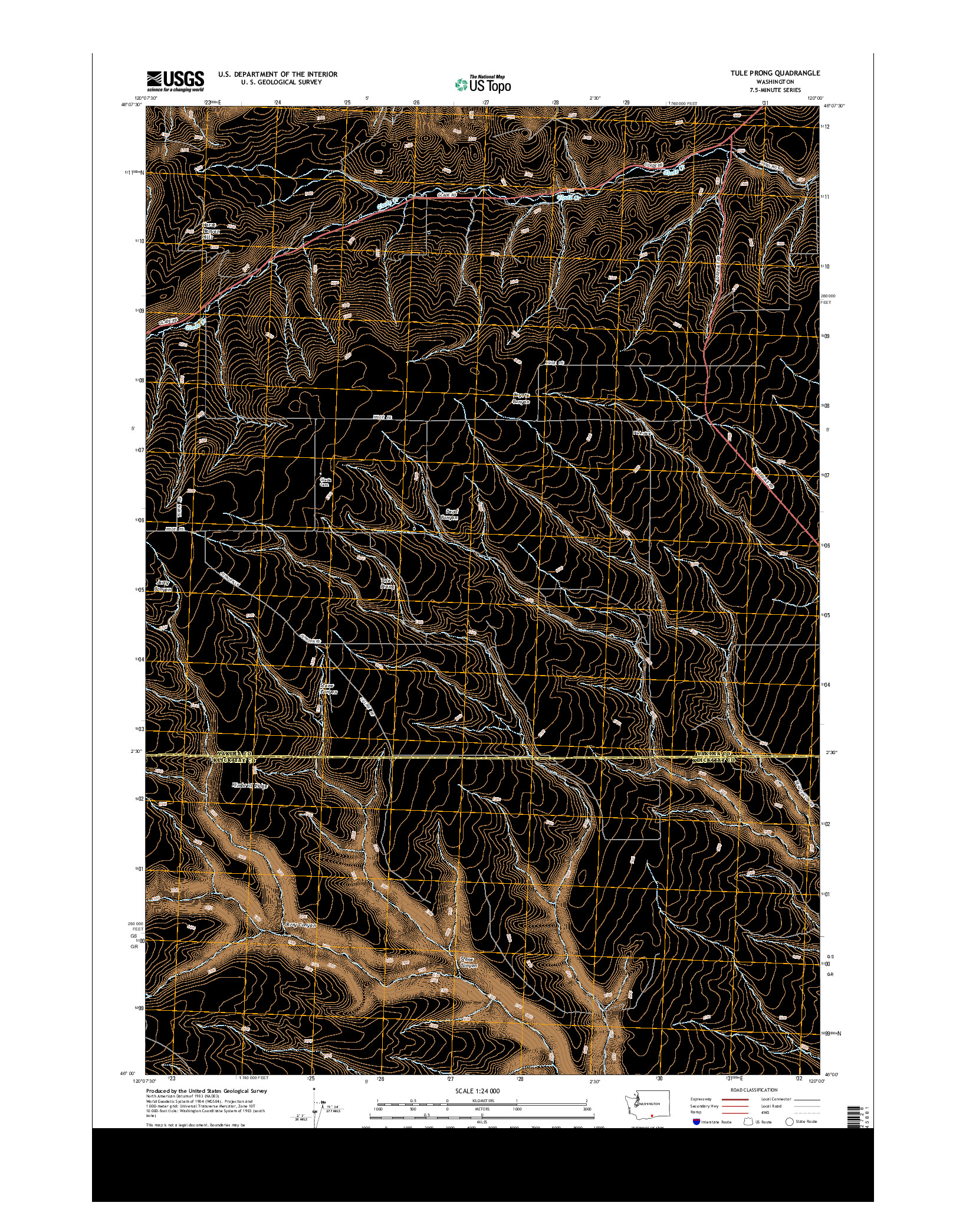 USGS US TOPO 7.5-MINUTE MAP FOR TULE PRONG, WA 2013