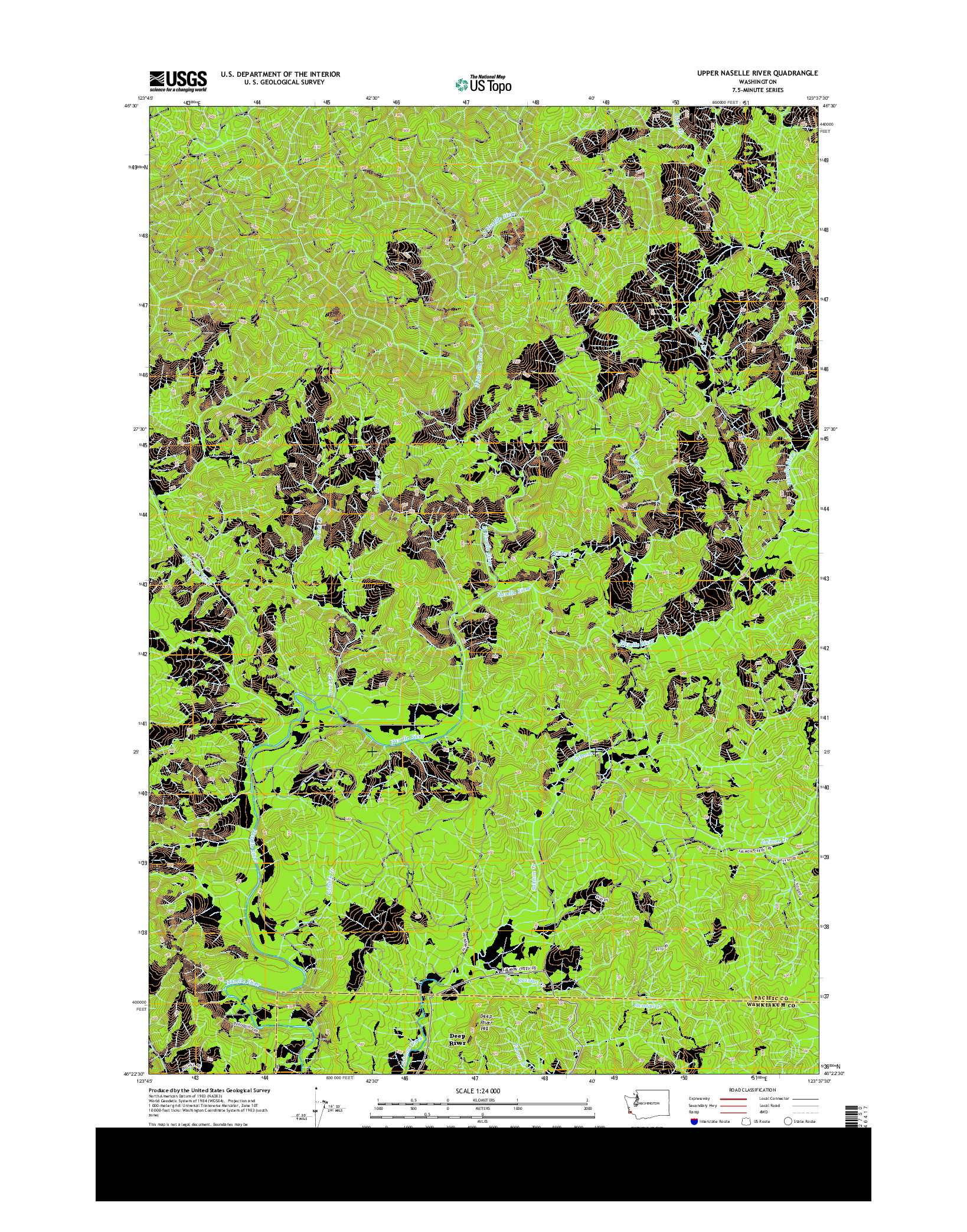 USGS US TOPO 7.5-MINUTE MAP FOR UPPER NASELLE RIVER, WA 2013