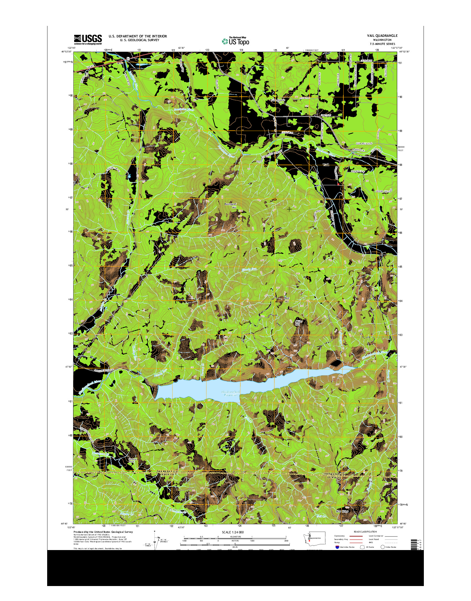 USGS US TOPO 7.5-MINUTE MAP FOR VAIL, WA 2013