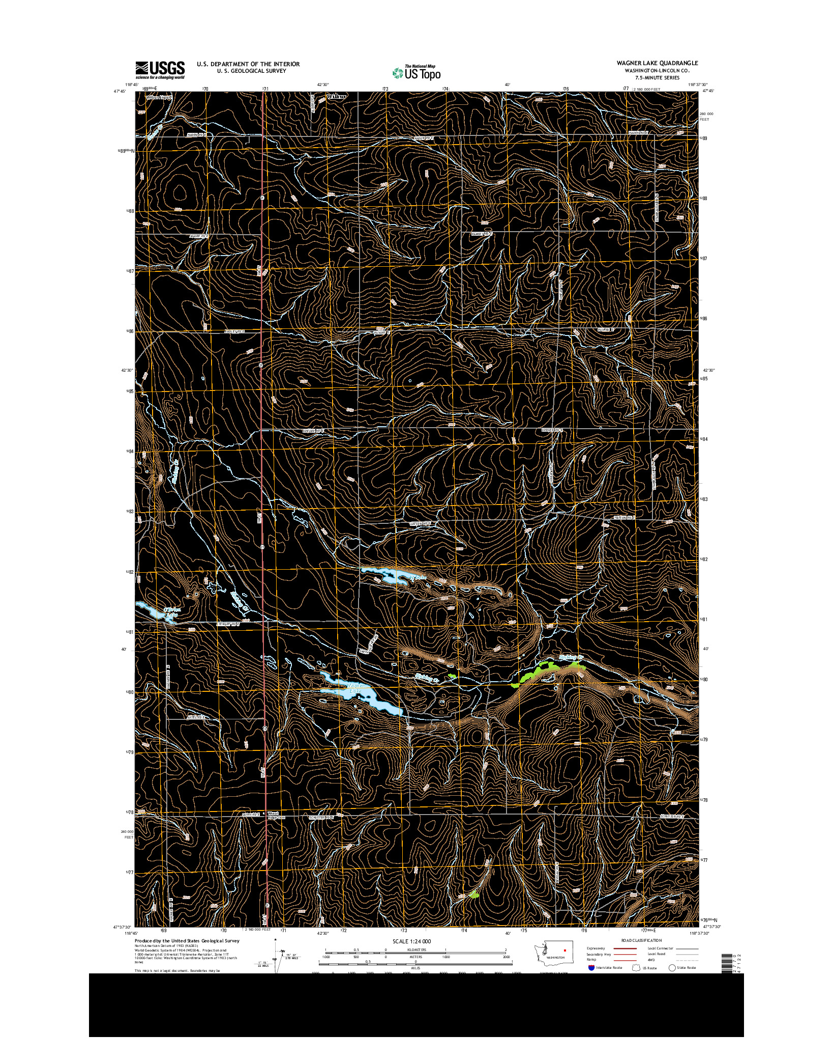 USGS US TOPO 7.5-MINUTE MAP FOR WAGNER LAKE, WA 2013