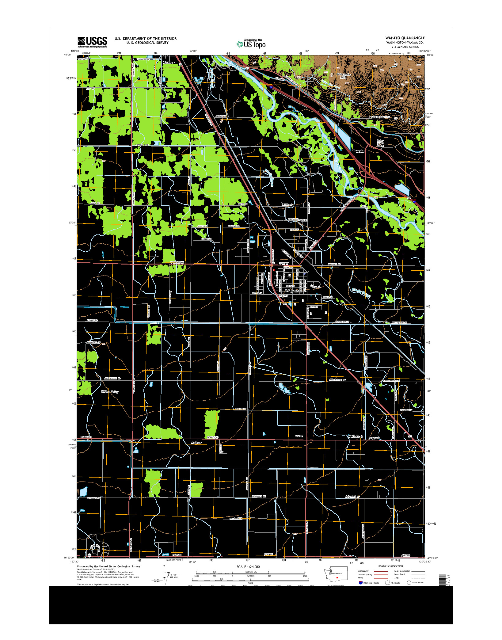 USGS US TOPO 7.5-MINUTE MAP FOR WAPATO, WA 2013