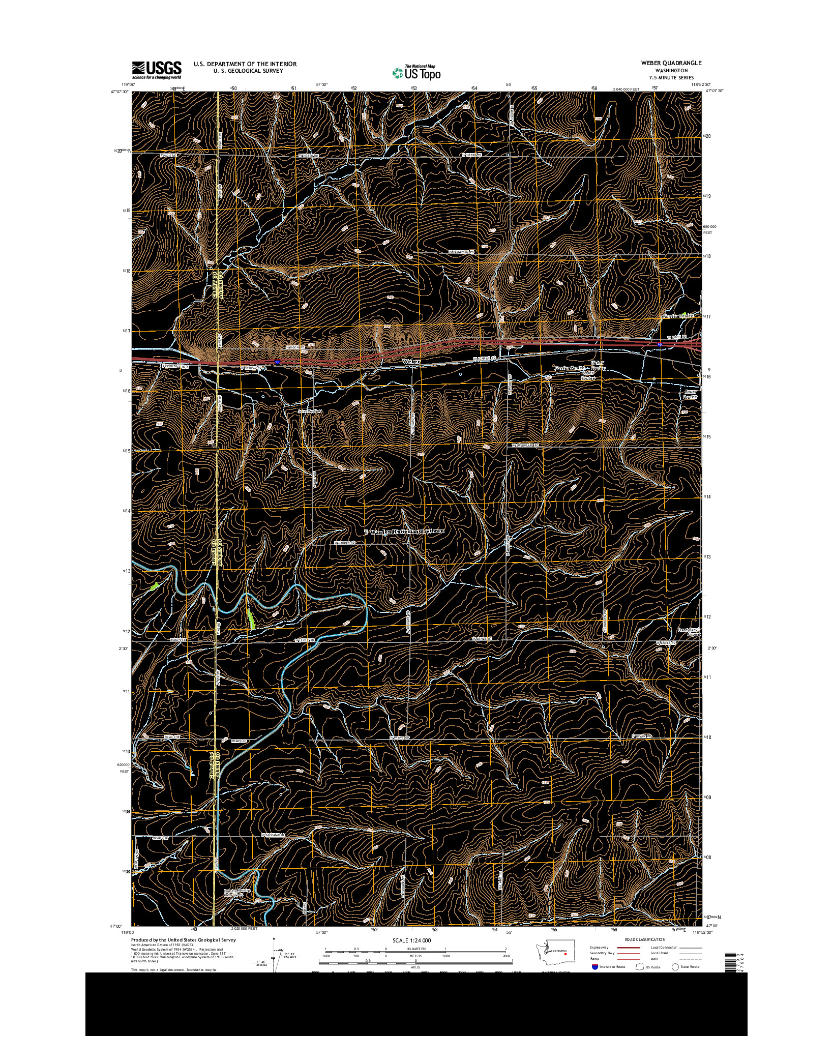 USGS US TOPO 7.5-MINUTE MAP FOR WEBER, WA 2013