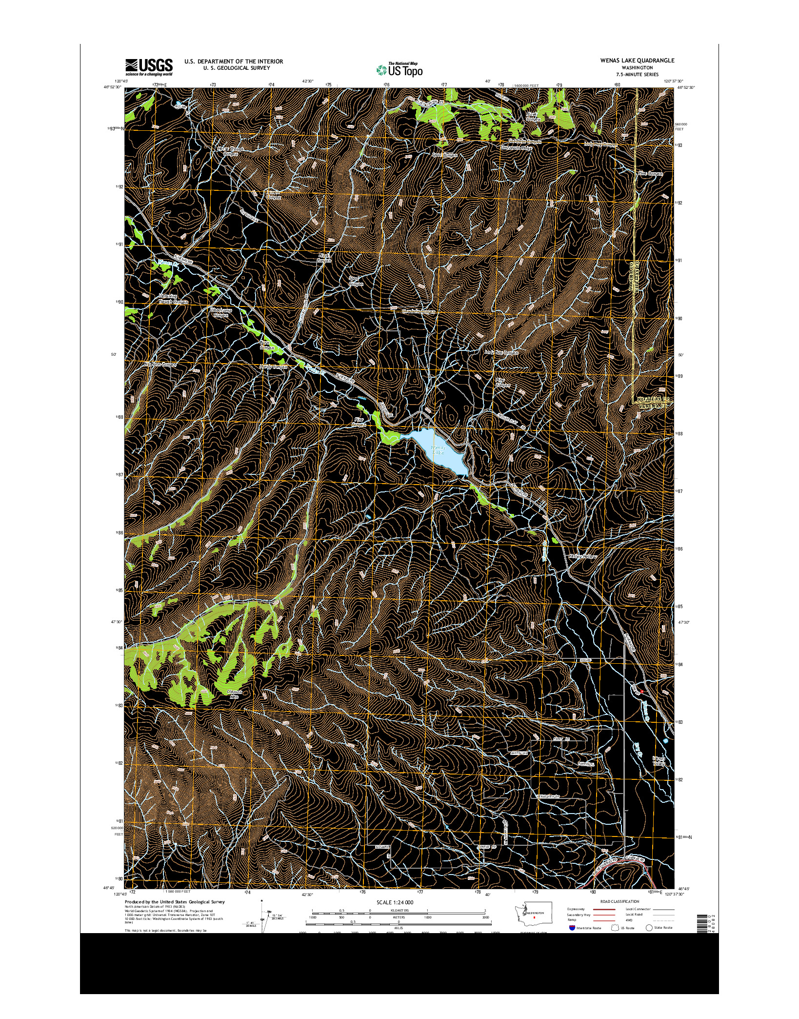 USGS US TOPO 7.5-MINUTE MAP FOR WENAS LAKE, WA 2013