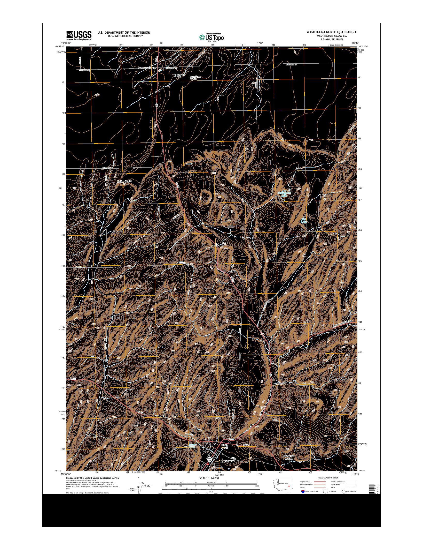 USGS US TOPO 7.5-MINUTE MAP FOR WASHTUCNA NORTH, WA 2013